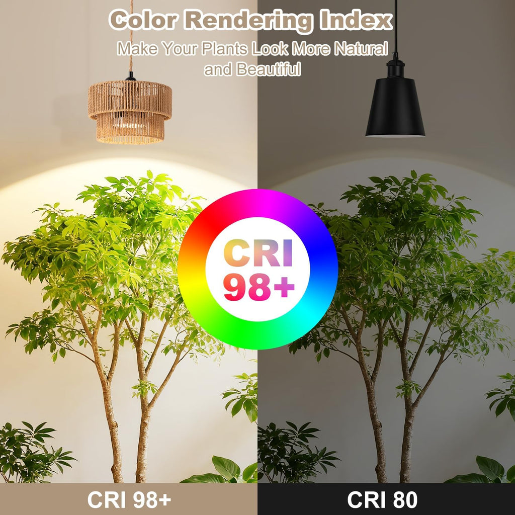Hanging Grow Light, 30W LED Lamp with Timer for Indoor Plants | 4000K LED plant lamp with 15 ft cord, outlet timer, and