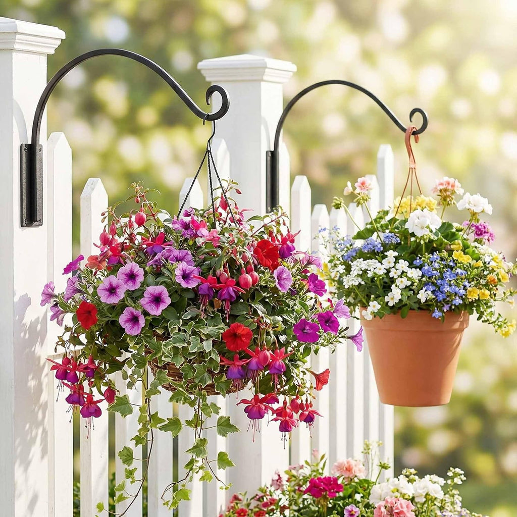 Heavy Duty Plant Hanger Bracket: 16 Inch 2 Pack Hanging Plant Bracket | 80 Lbs Solid Iron Capacity, Rust-Resistant
