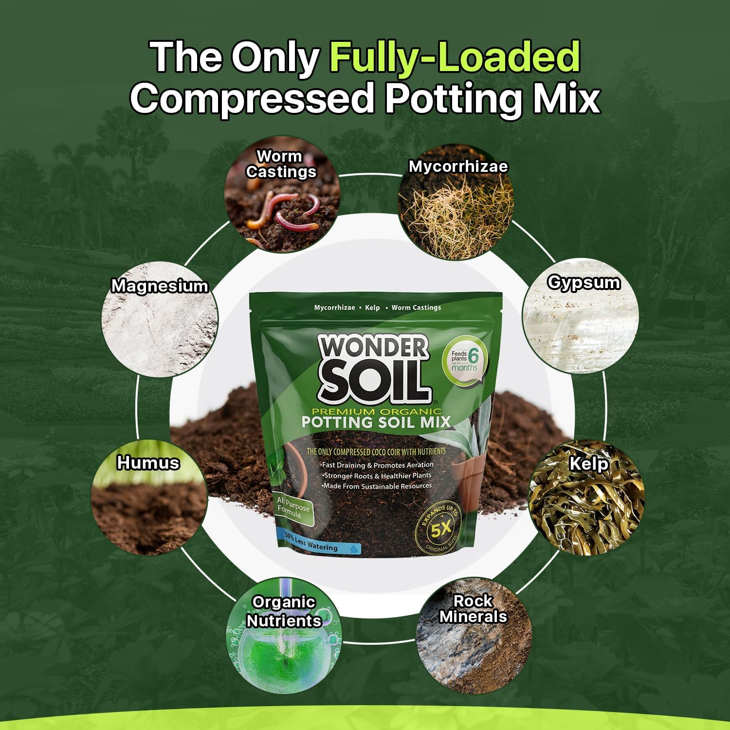 Organic Potting Soil | 12 QUARTS of Ready to Plant Coco Coir Fully Loaded with Nutrients | 3 LBS Bag Expands to 12