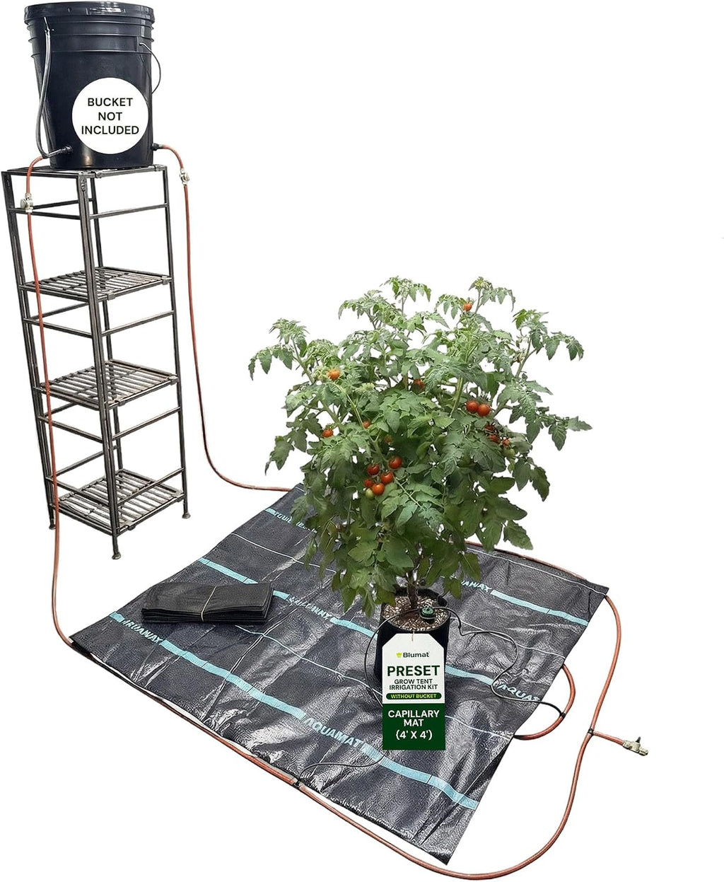 Grow Tent Irrigation Preset Blumat Kit for 4' x 4' Capillary Mat (Bucket not Included)