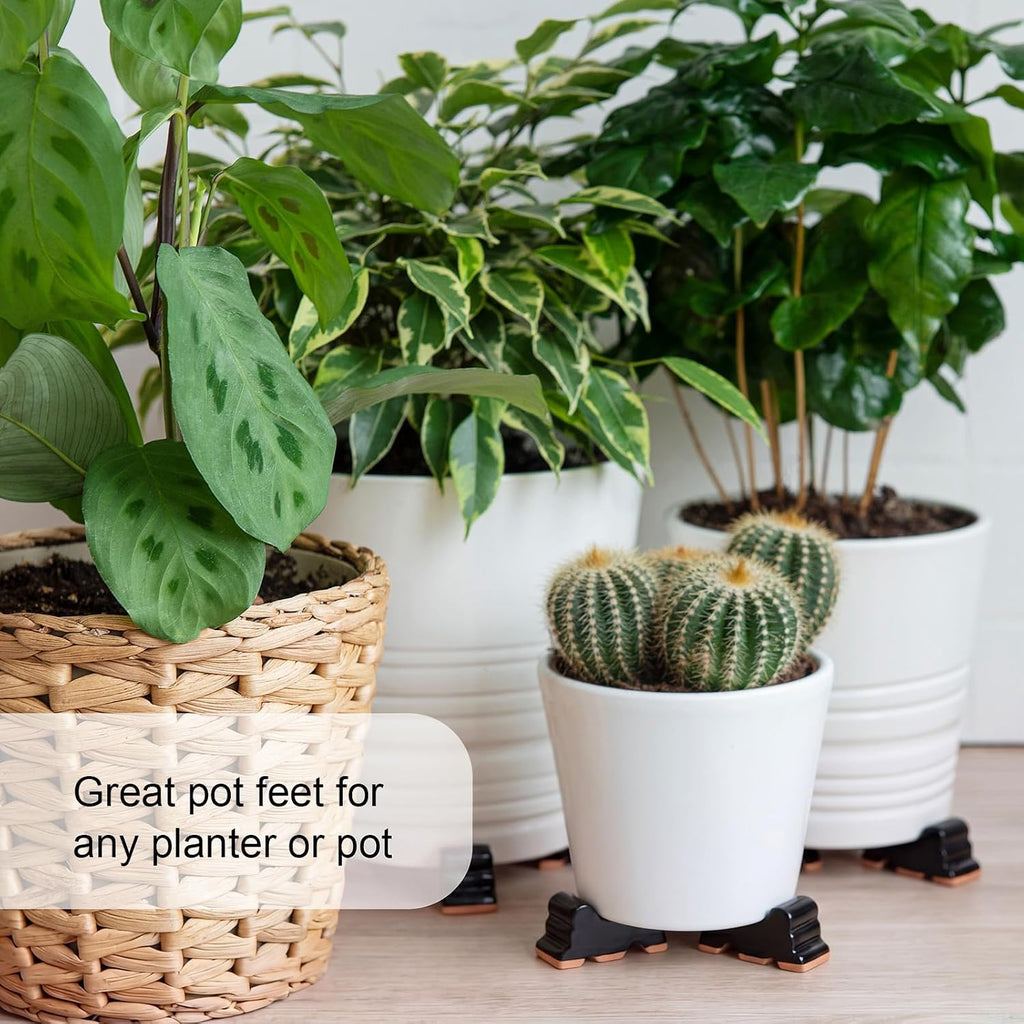 Kigeli 6 Pcs Resin Garden Pot Feet for Outdoor Planters 3 Inch Long 1.5 Inch Tall Flower Handmade Elevator Plant Feet