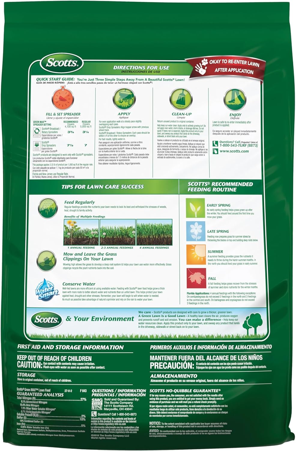 Scotts Green Max Lawn Food, 16.67 lbs. | Lawn Fertilizer for Grass Plus Iron Supplement, Grass Fertilizer, Covers 5,000