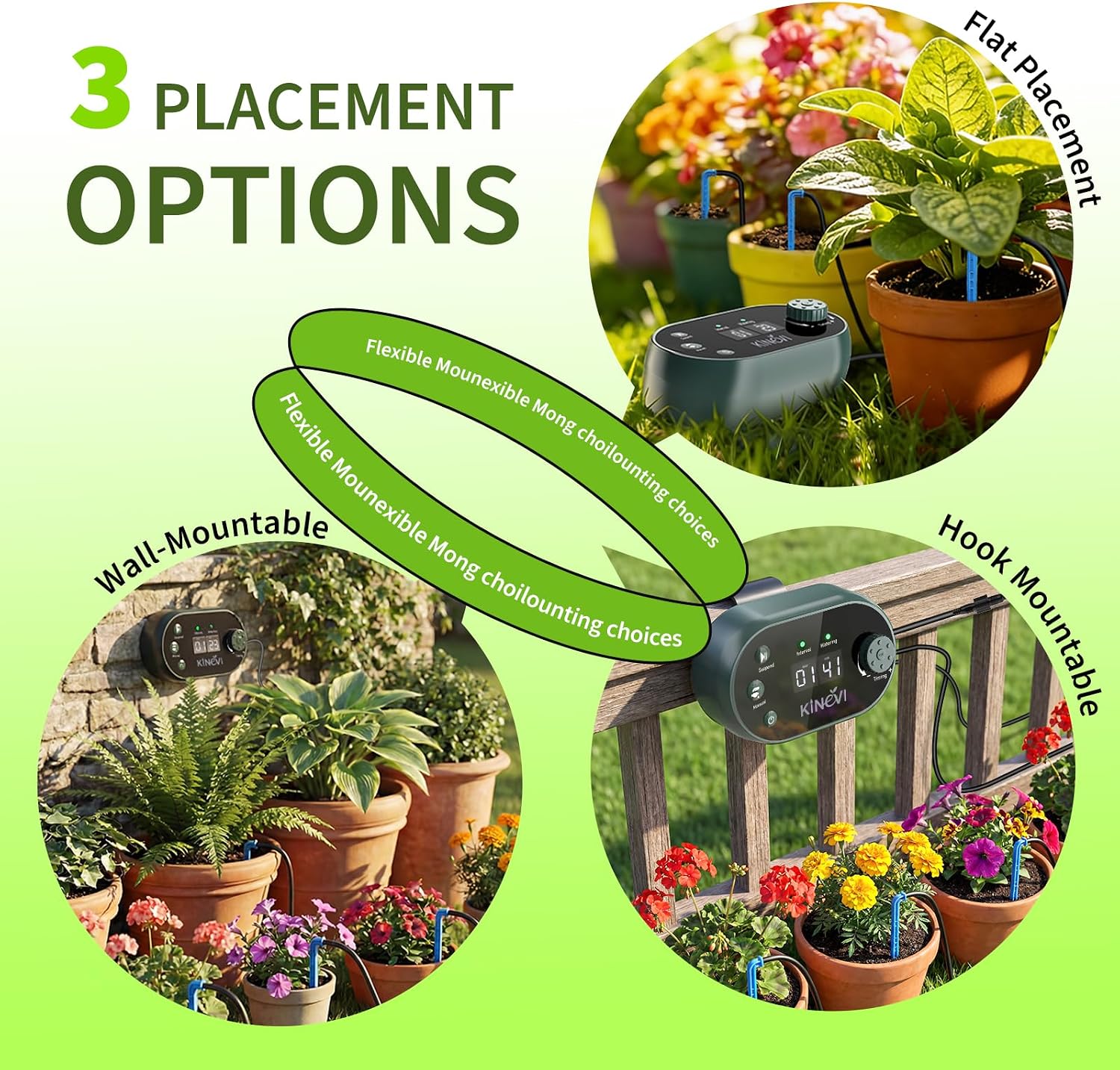 Solar Drip Irrigation System Kit, Auto Plant Waterer for 15 Pots | 3W Solar Powered Automatic Self Watering Device, 22