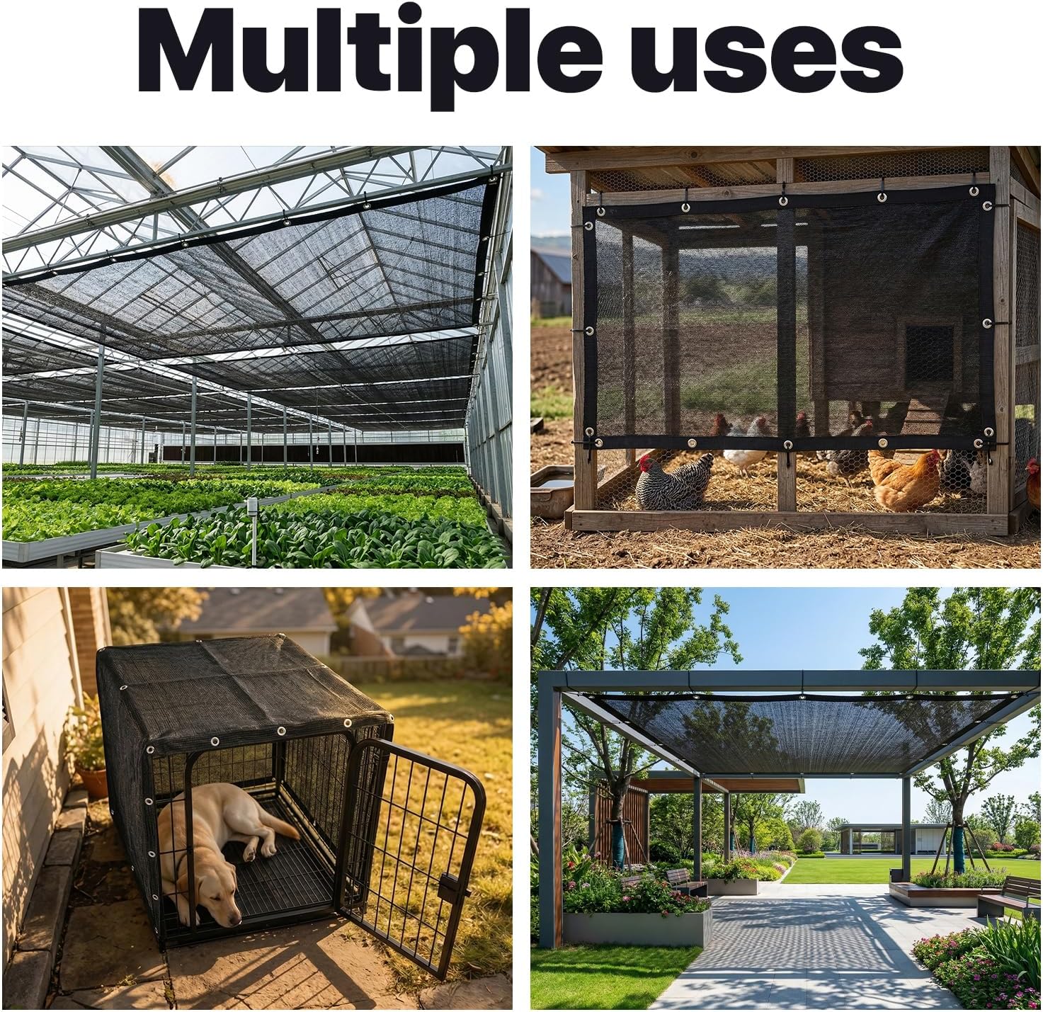 ColourTree 30% Black Shade Cloth, 8FT x 10FT Mesh Tarp, UV Resistant Netting with Upgrade Grommets for Plant Cover