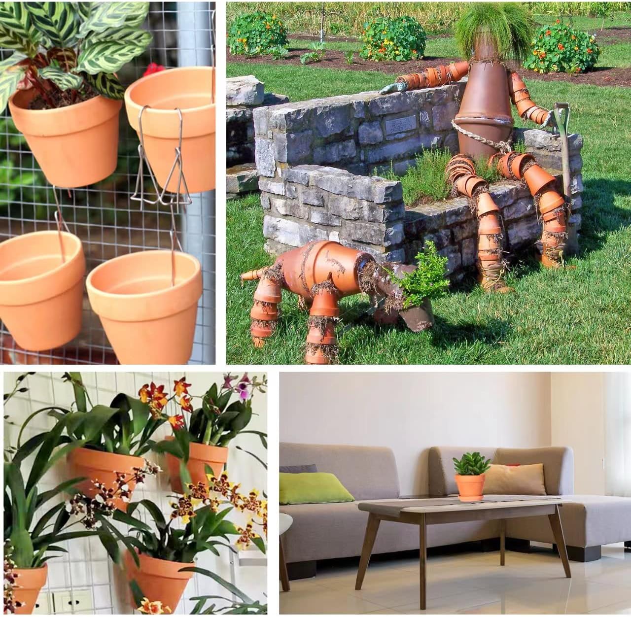 TKSCUSR 3 Inch Terracotta Pots with Saucer-20 Pack，Cactus Terra Cotta Flower Pot with Drainage，Succulent Nursery Clay