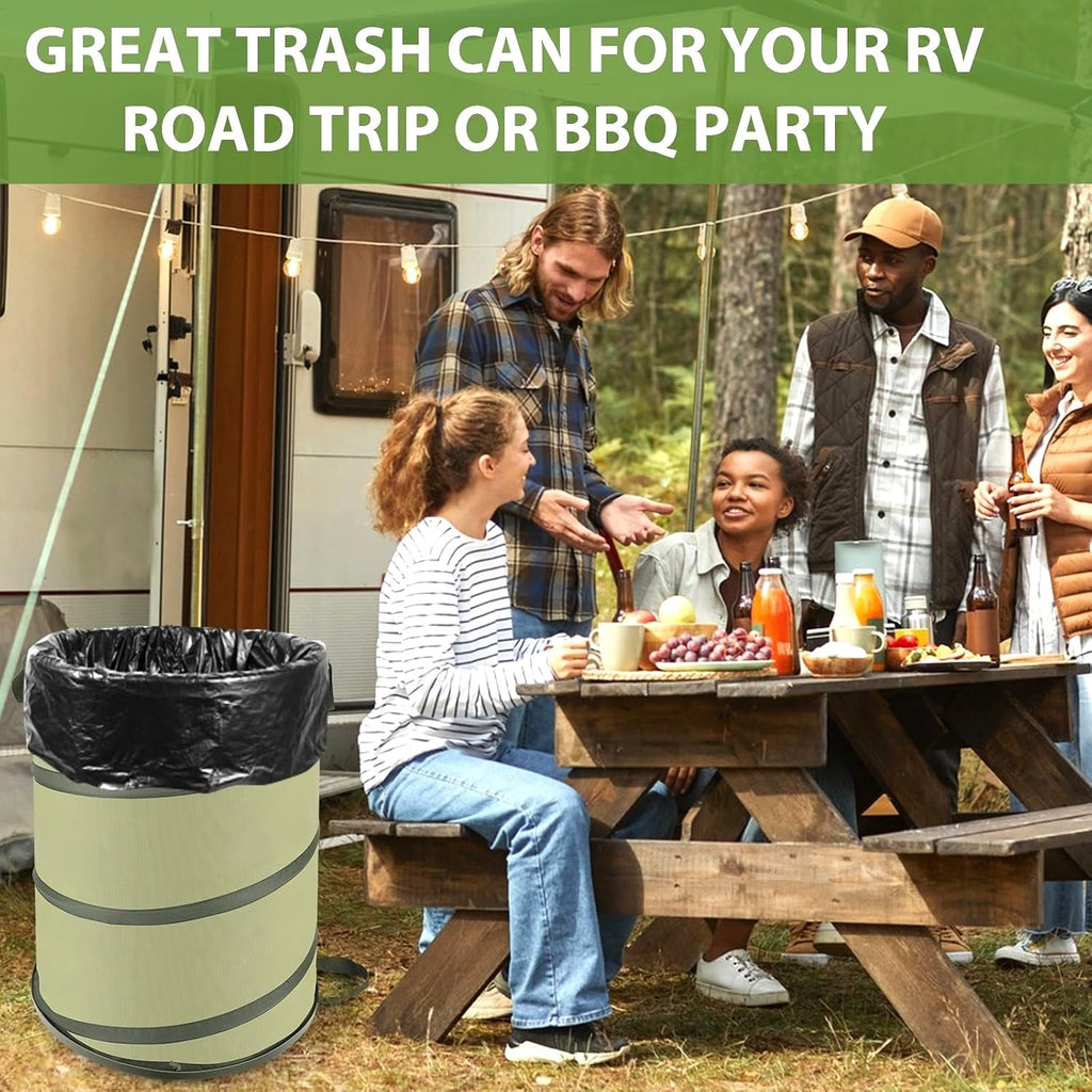 YUDI & GARDEN 45 Gallon Hard Bottom Collapsible Garden Bag | Heavy Duty Collapsible Trash Can for Collecting Weeds