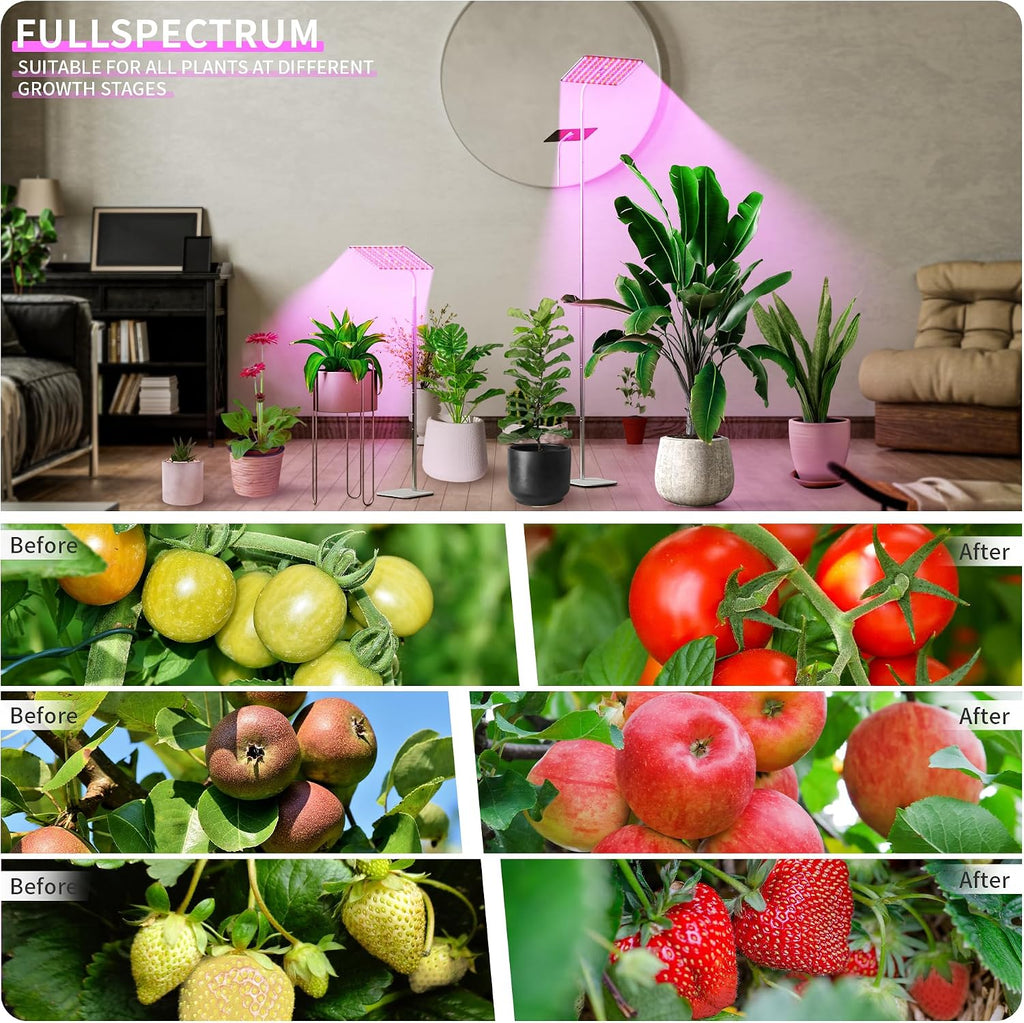 18W Grow Lights for Indoor Plants with Stand, Full Spectrum LED Plant Light for Indoor Plants,12-59 Inches Height