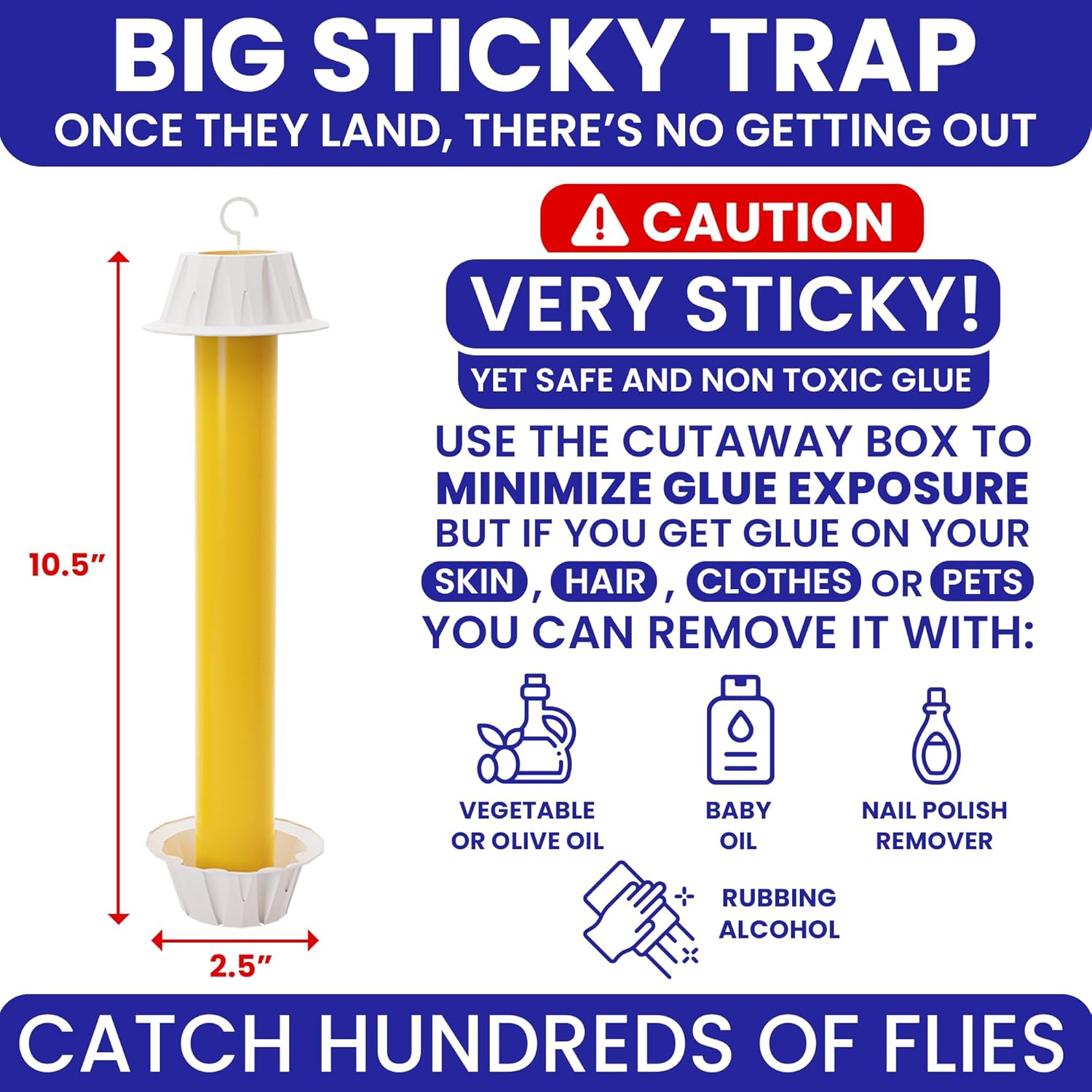 Fly Stick Sticky Fly Traps for Indoors Outdoor 6pk. Non-Toxic Super Sticky Hanging Flies Catcher Paper Tape Strips for