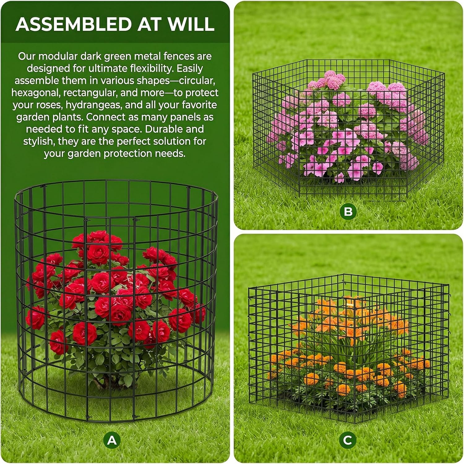 10 Packs Round Plant Protector from Animals,Metal Wire Mesh Garden Plant Cages for Outdoor Gardening Supplies, Garden