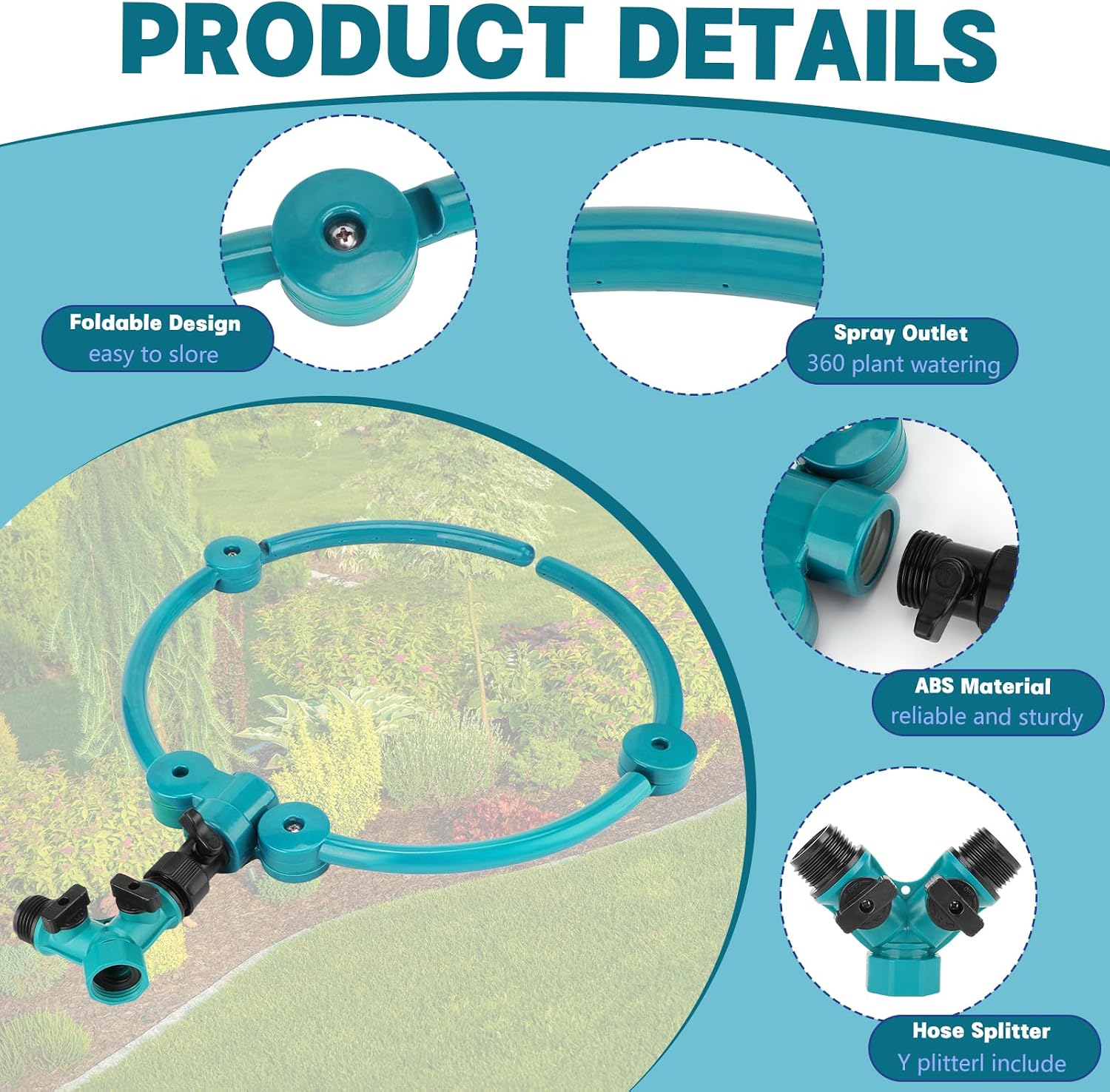 4 Pcs 360° Tree Water System Tree Root Watering Ring 13 Inch Circle Sprinkler Irrigation Slow Release Targeted Water