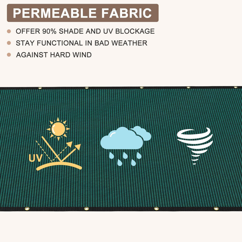 6X50FT Privacy Screen Fence, Heavy Duty Fencing Shade Cover, 170GSM 90% Blockage Mesh Shade Net for Wall Garden Yard