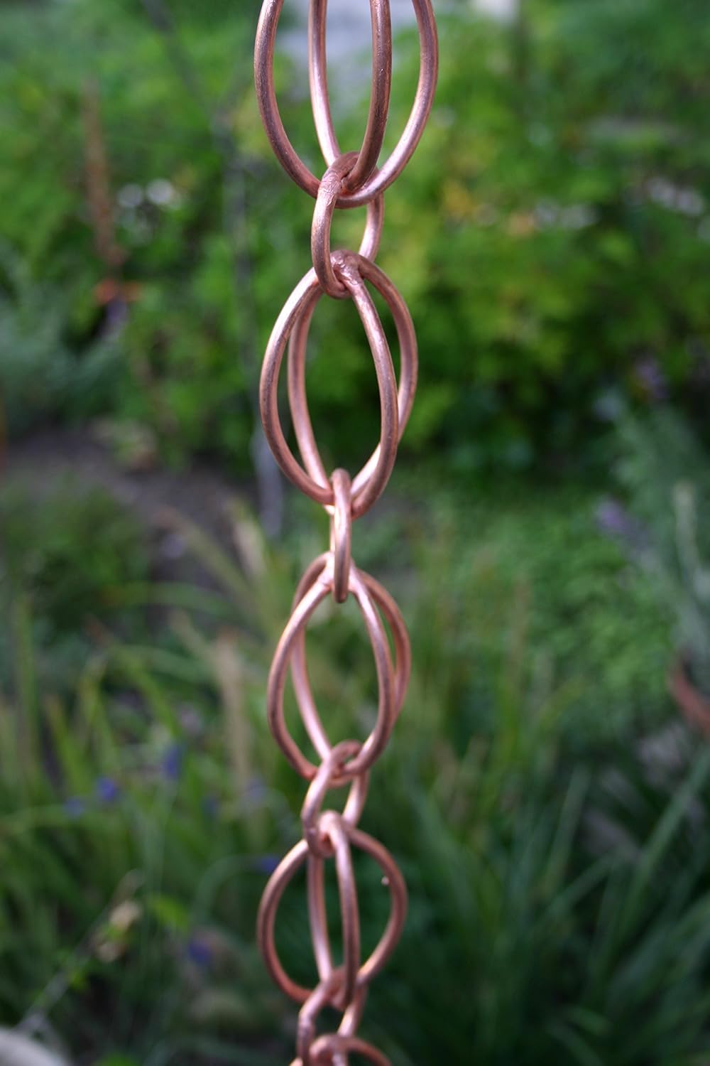 Oval Loop Copper Rain Chain and Installation Kit (10 Foot)