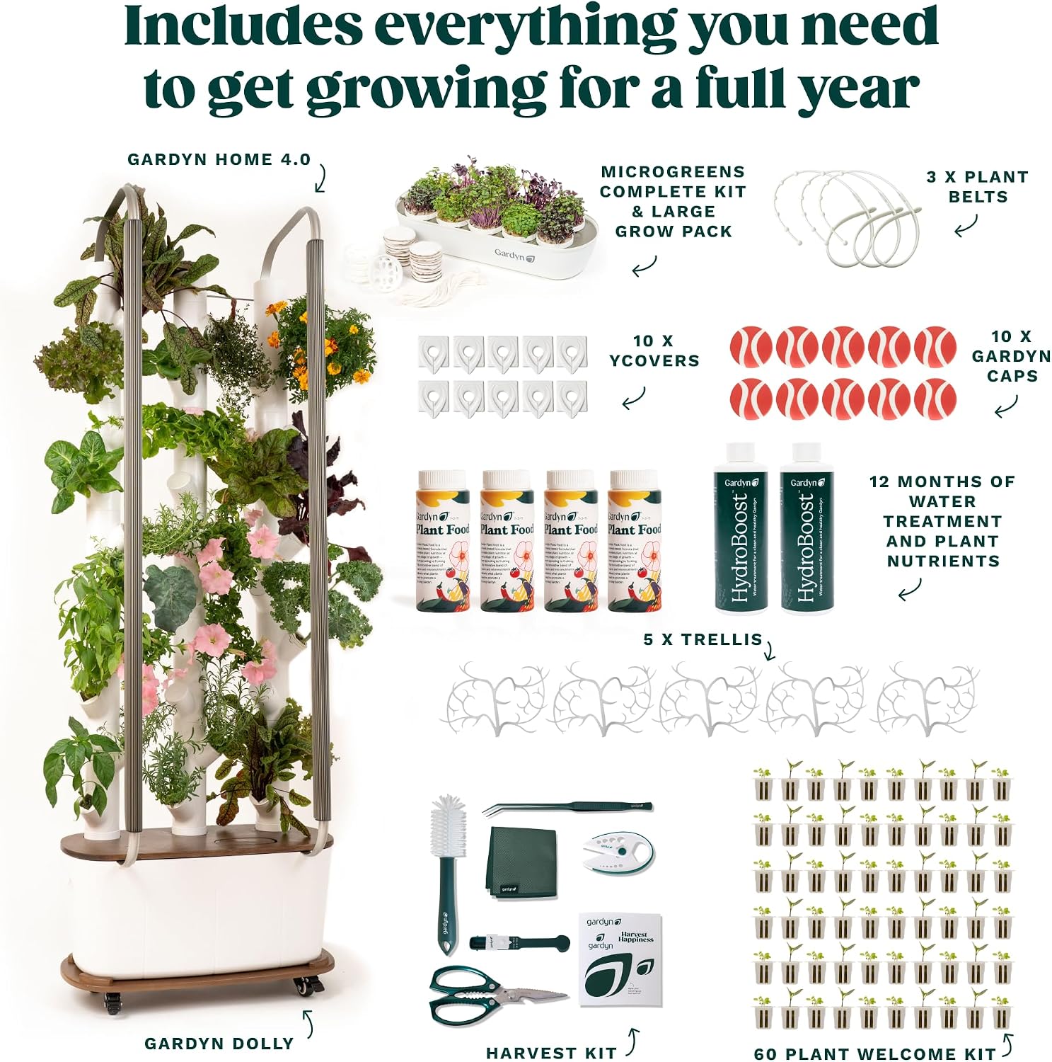 Gardyn Home 4.0 Vertical Hydroponics Growing System Bundle for Schools – Smart Garden Indoor Gardening System with LED