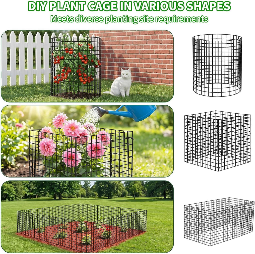 PASARA 8 Pack Plant Protectors from Animals, 16 Inch Round Cloche Plant Cages with Sturdy Chicken Wire Mesh, Garden