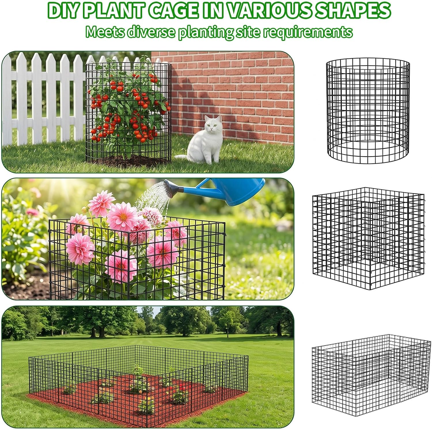 PASARA 8 Pack Plant Protectors from Animals, 16 Inch Round Cloche Plant Cages with Sturdy Chicken Wire Mesh, Garden