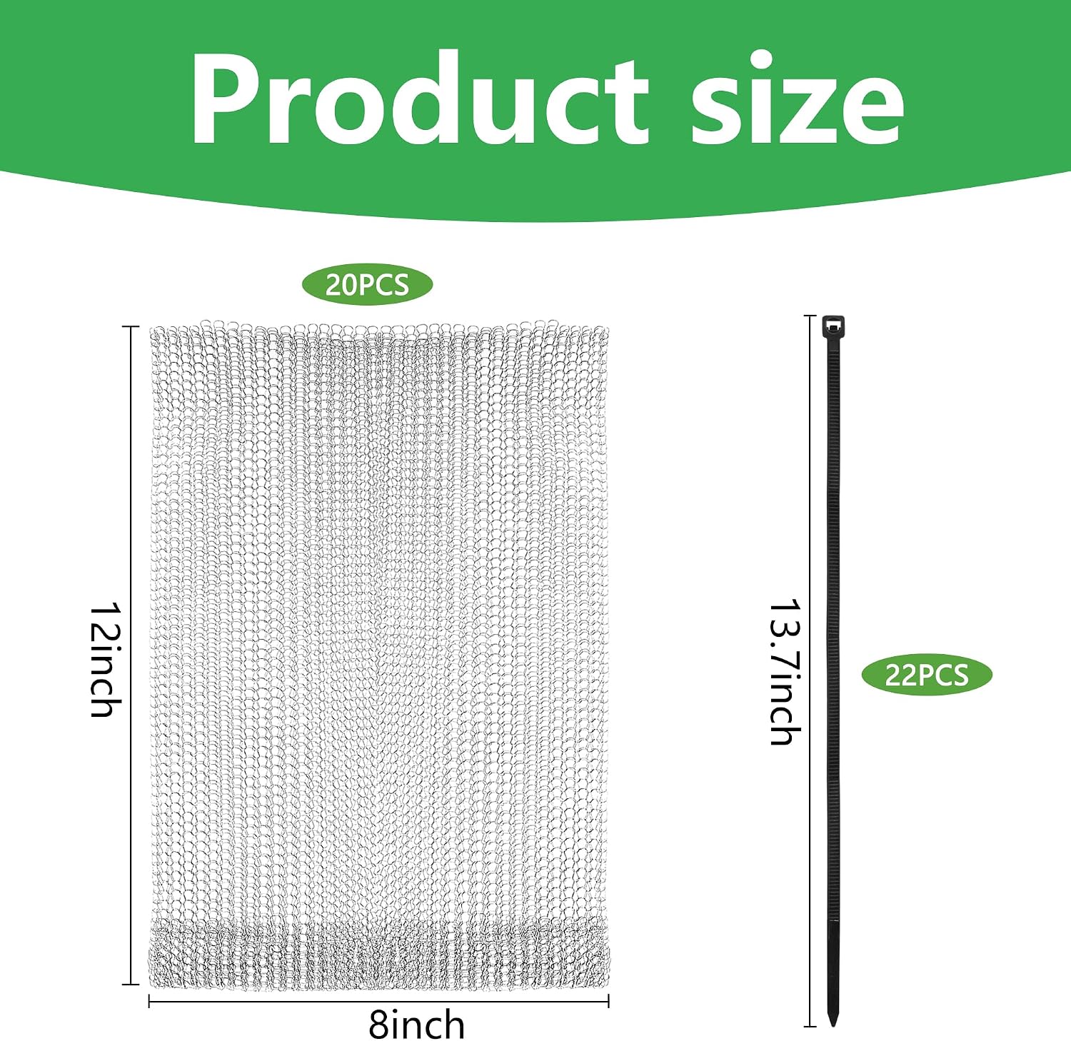 20 Pcs 8 x 12 Inch Stainless Steel Fruit Protection Bag, Wire Cover Bag | Reusable Vegetable Barrier Wire Bags, Fruit
