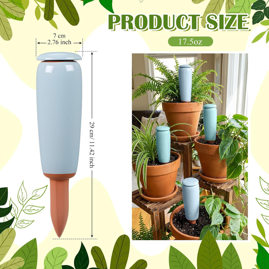 LemonRoad 4 Pack Terracotta Watering Spikes Plant Self Watering Globes Devices Large 17.5 oz Potted Plant Waterer