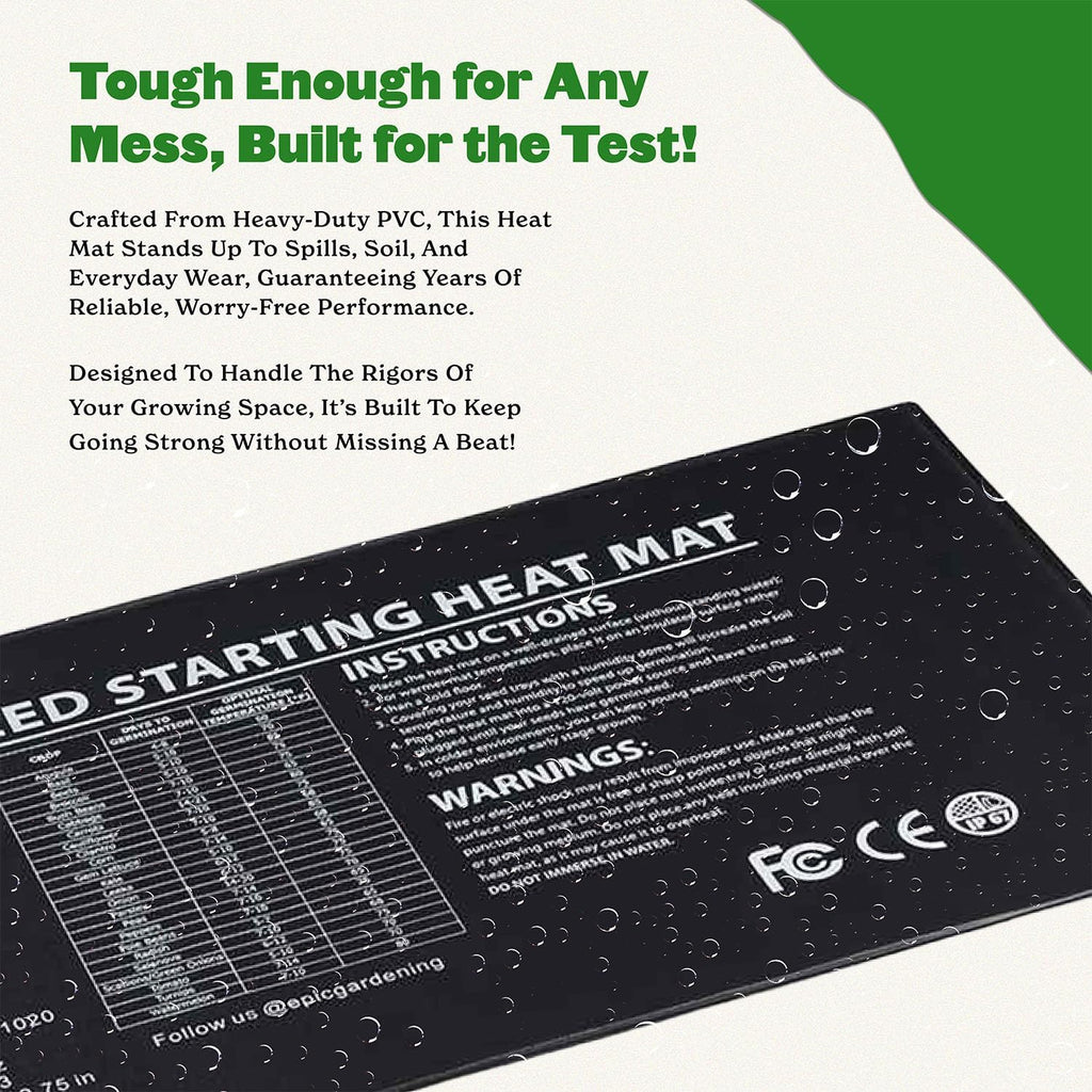 Seedling Heat Mat for Plants – High-Performance 20W Heavy-Duty PVC Heating Mat for Seed Germination, Plant Growth, &
