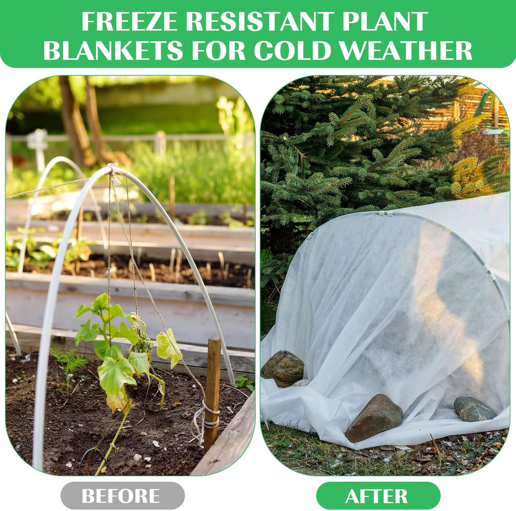 Hushee 6 Pack Plant Covers Freeze Protection, 8 x 24ft Frost Blankets Cover for Plants, Plant Frost Protection Cover