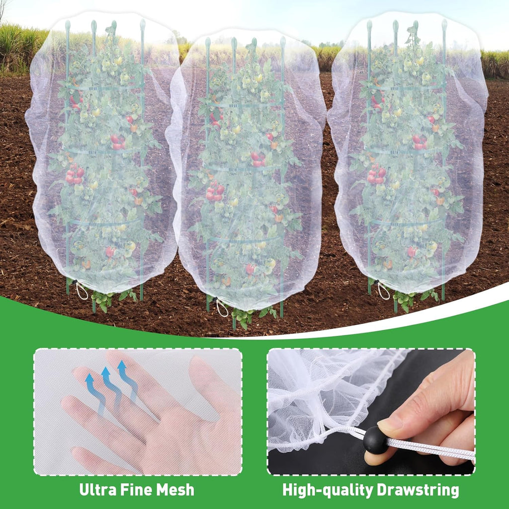 Acostop 6 Pcs 4x5ft Insect Bird Garden Netting for Protecting Plant | Fine Mesh Blueberry Bushes Net Cover with