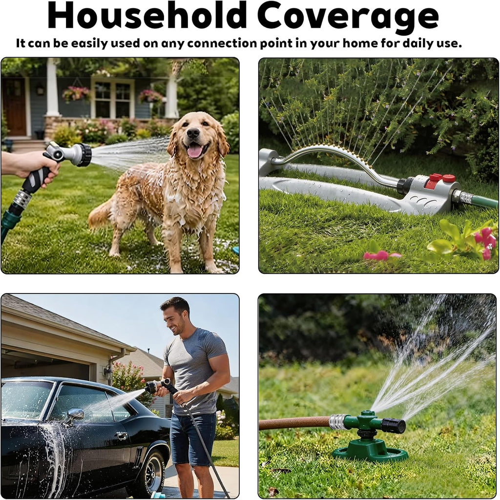 5 Pack Stainless Steel Garden Hose Quick Connect Fittings Set - Quick Connect Hose Fittings, Heavy-Duty 1/2" to 3/4"