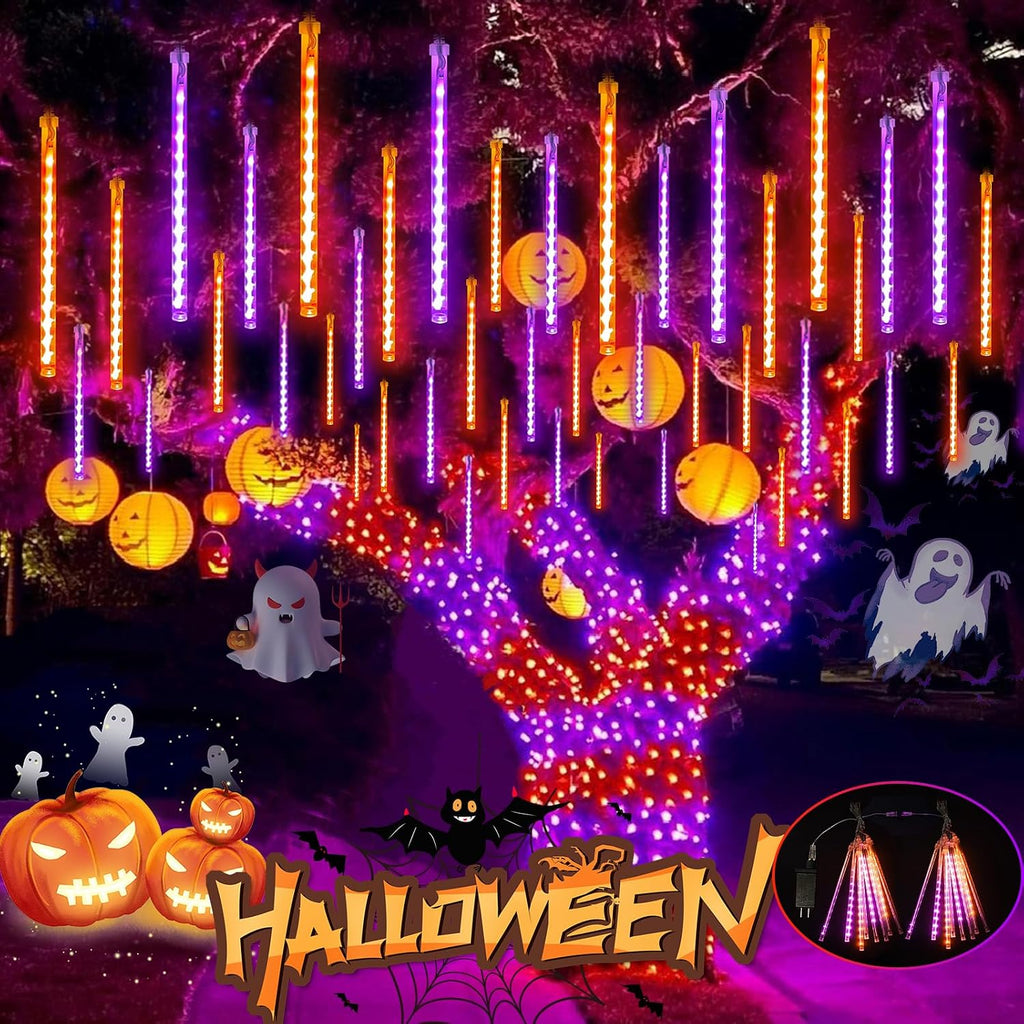 Hanging Window Lights, 48 LED Lights with Orange Pumpkin Shape