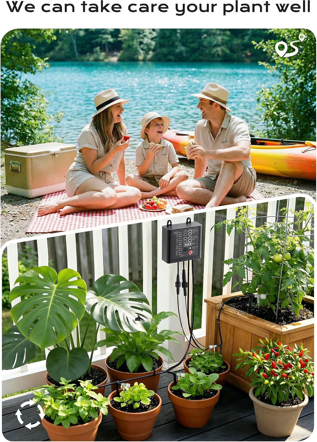 49ft Solar Drip Irrigation System with USB Charging for 15 Potted Plants | Plant Watering Devices, Automatic Watering