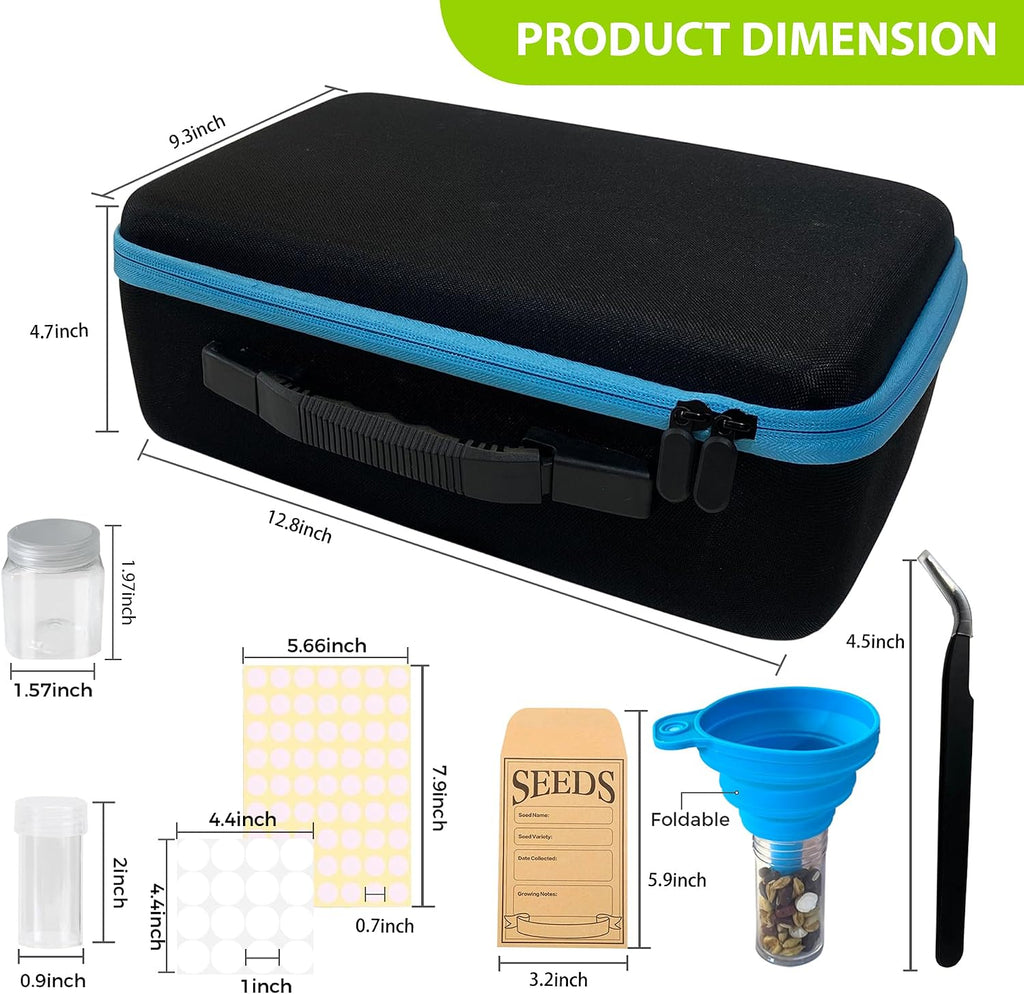 114 Slots Seed Storage Organizer Box with 20 Envelopes, Large Capacity Seed Storage Container with Zipper Bag, Label