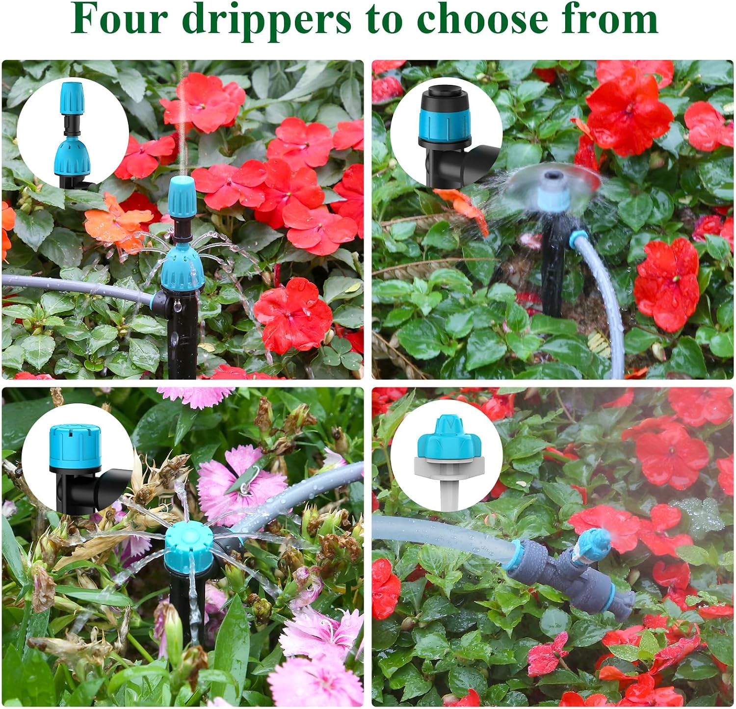 150FT Drip Irrigation System Kit with 2 Zone Water Timer for Garden | High-Flow Mainline Automatic Watering System