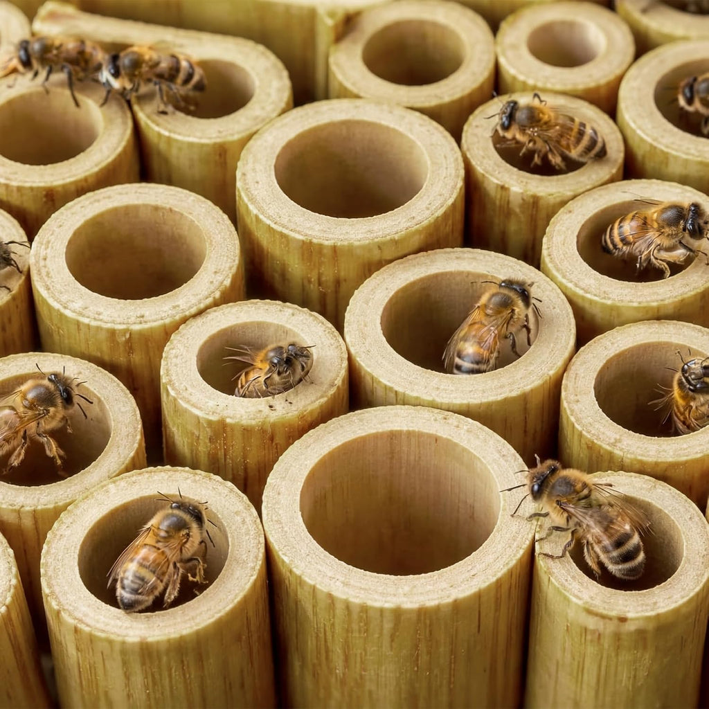 100 Pcs 5.9" Mason Bees Bamboo Tubes Natural Nest Mason Bees House 0.27"-0.4" Inner Diameter for Bee Hotels Solitary