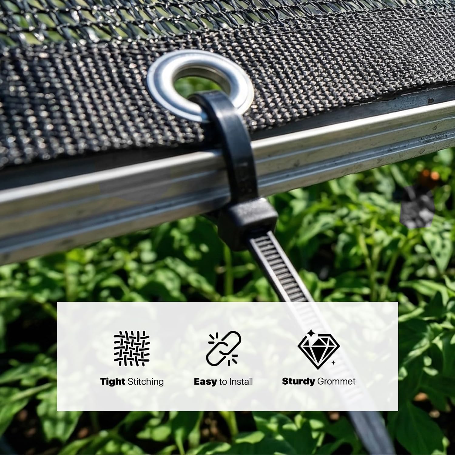 30% Shade Cloth for Plant, Black 8FT x 16FT Outdoor Shade Tarp, Shade Cover with Upgrade Grommets and Zip Ties, Netting