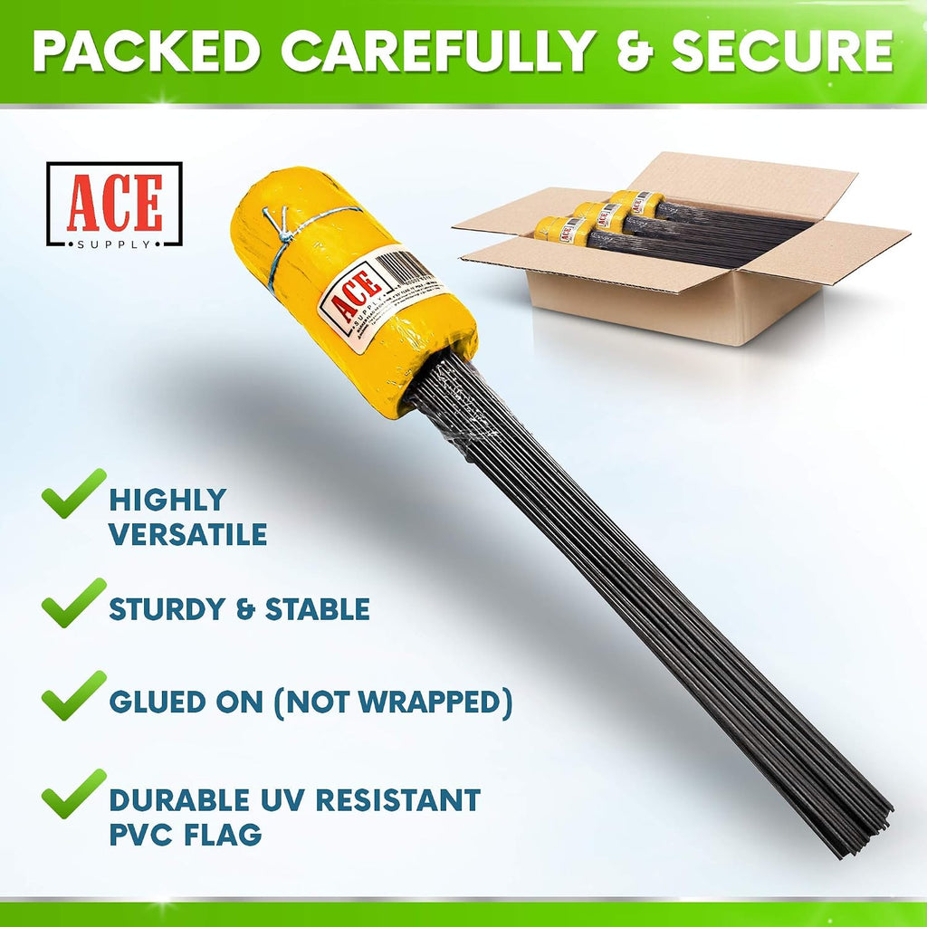 Yellow Marking Flags 100 Pack - 4x5x21 Inch Yellow Flags for Yard - Markers For Lawn, Irrigation, Landscaping, Survey &