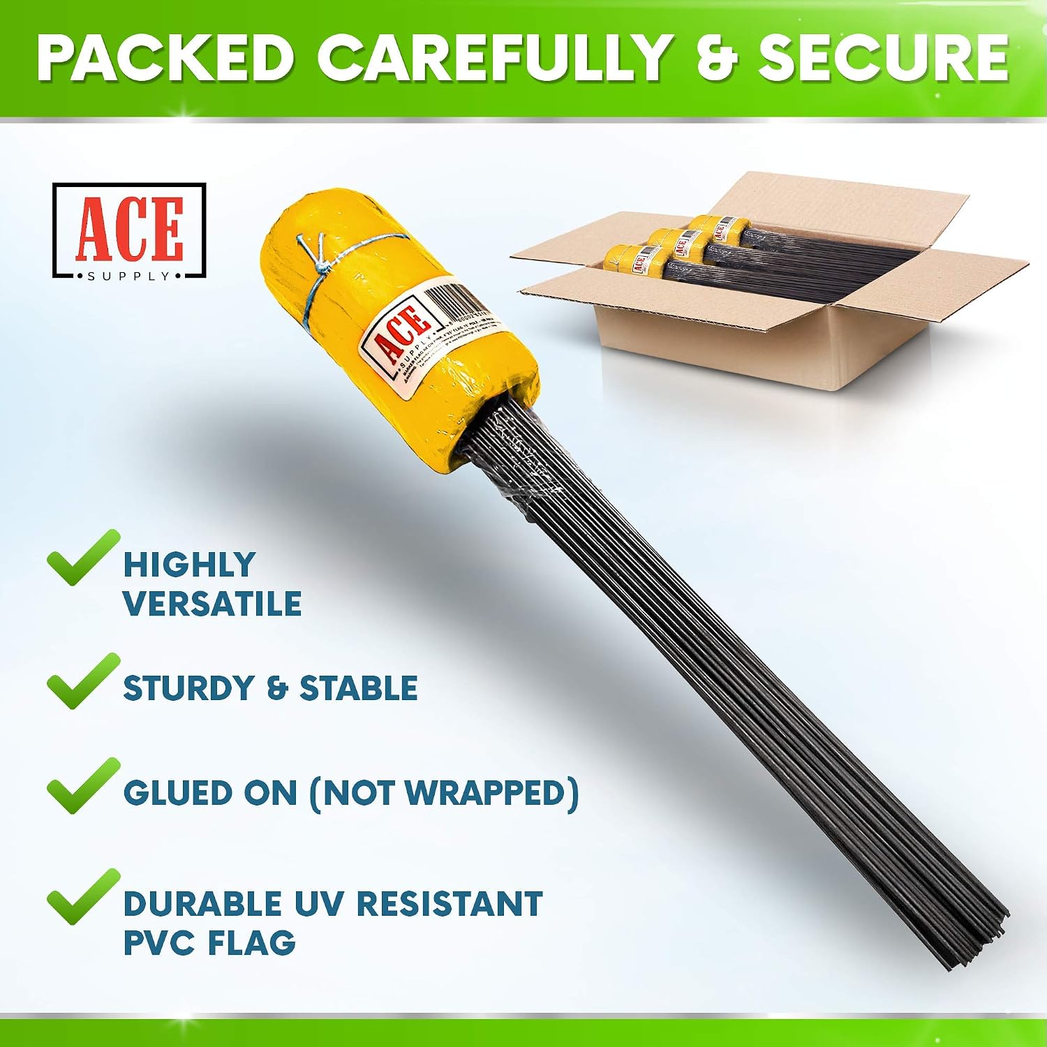 Yellow Marking Flags 100 Pack - 4x5x21 Inch Yellow Flags for Yard - Markers For Lawn, Irrigation, Landscaping, Survey &