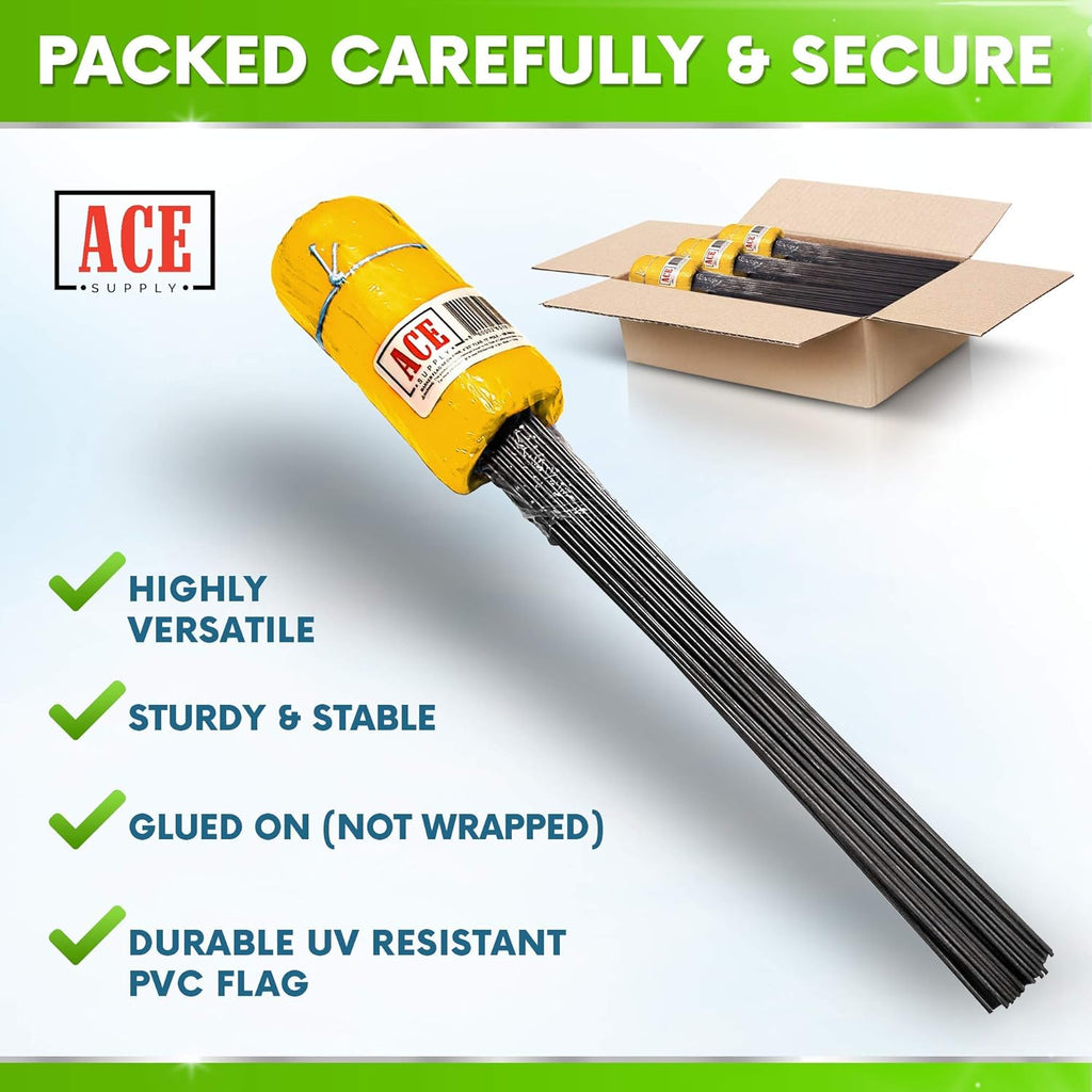 Yellow Marking Flags 100 Pack - 4x5x30 Inch Yellow Flags for Yard - Markers For Lawn, Irrigation, Landscaping, Survey &