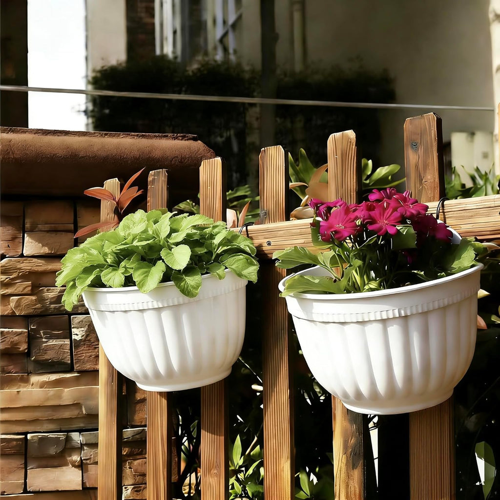 8 Pack Resin Wall Hanging Planter Pots Vertical Garden Living Wall Mount Window Hang Indoor Outdoor Plant Flower Basket