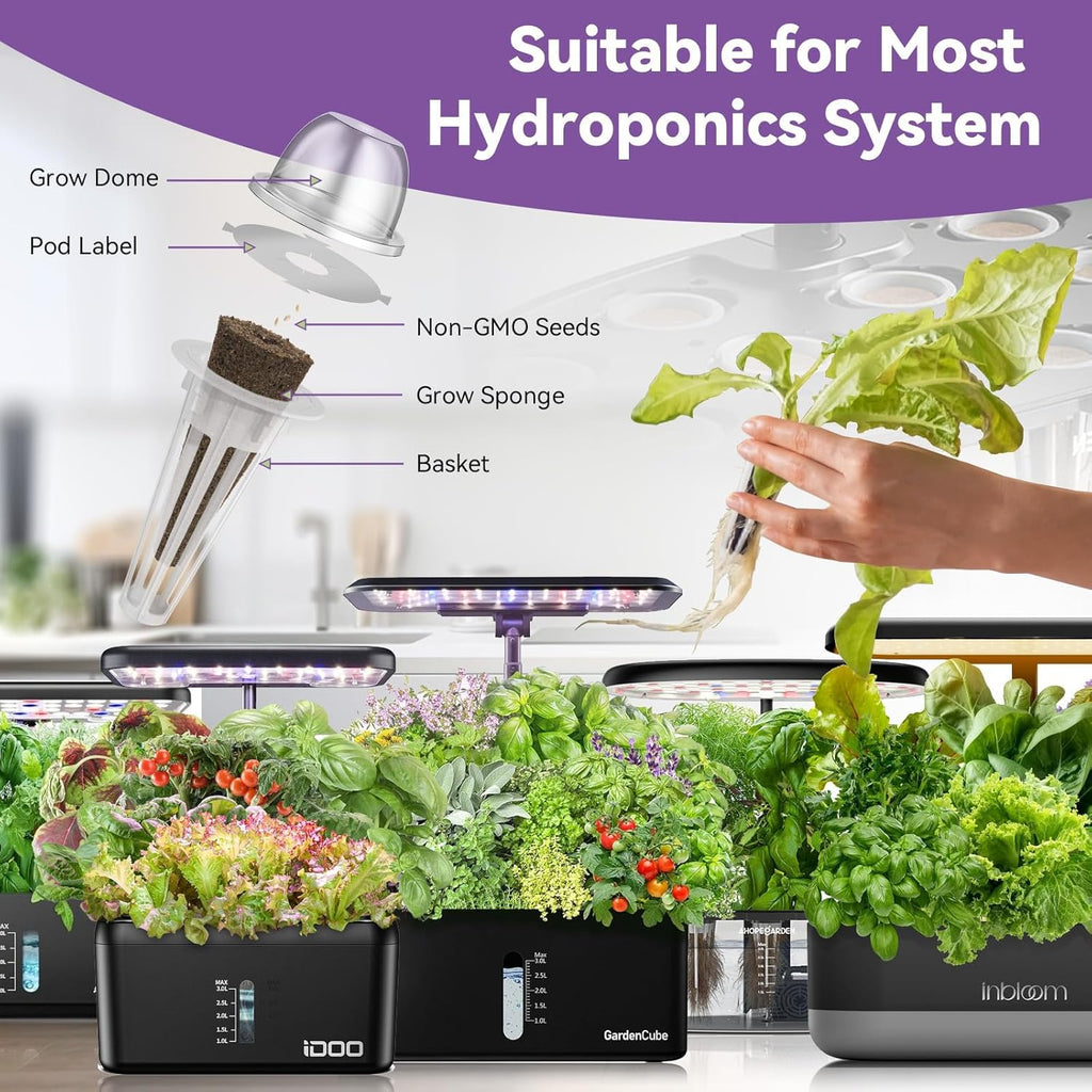 inbloom Salad Seed Pod Kit Compatible with AeroGarden, Ahopegarden, iDoo, MUFGA Hydroponics Growing System, 400+ Mixed