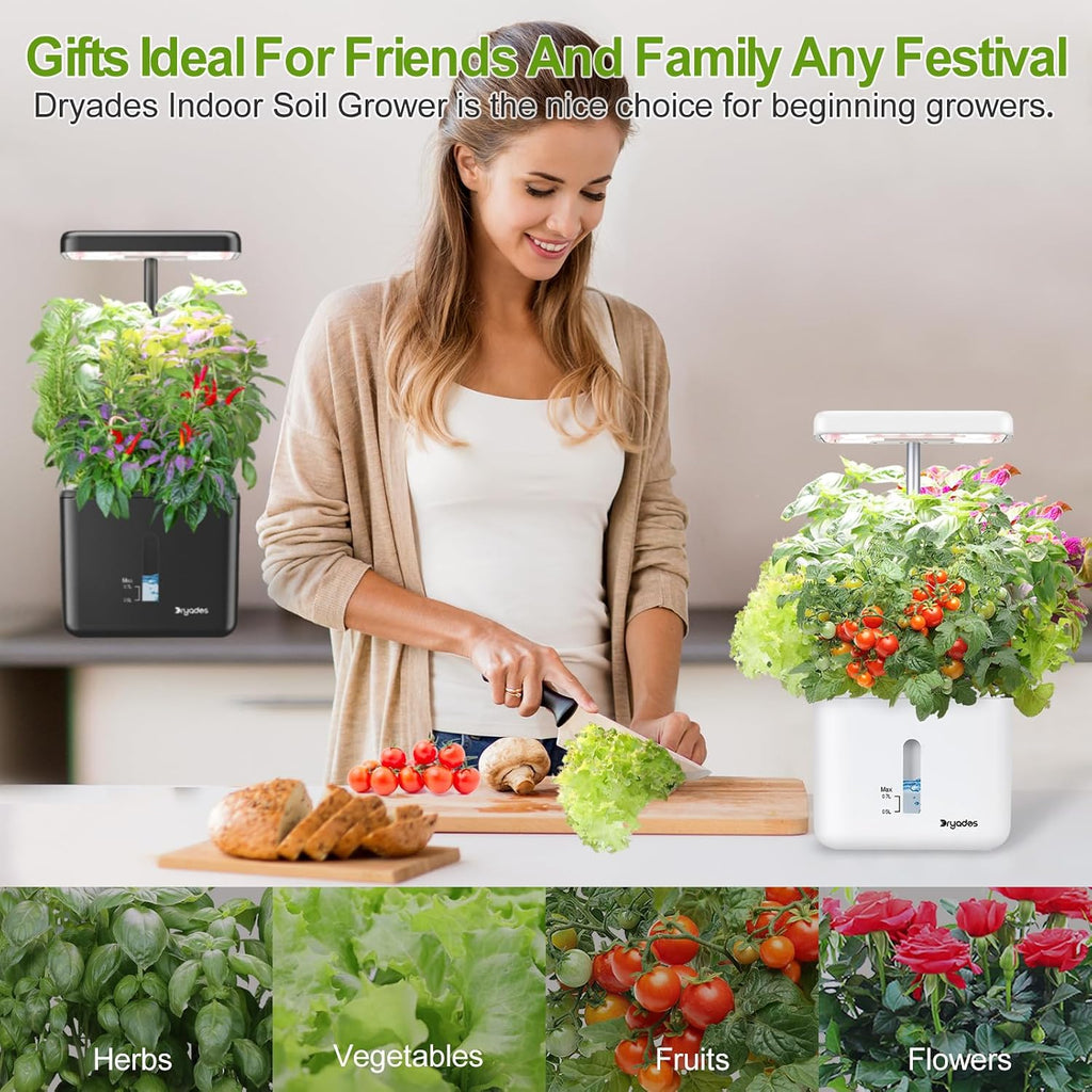 2 PACK Plant Pots Indoor Garden Planter Growing Systems Small Smart Soil Gardening System with 17 Watts LED Grow Light
