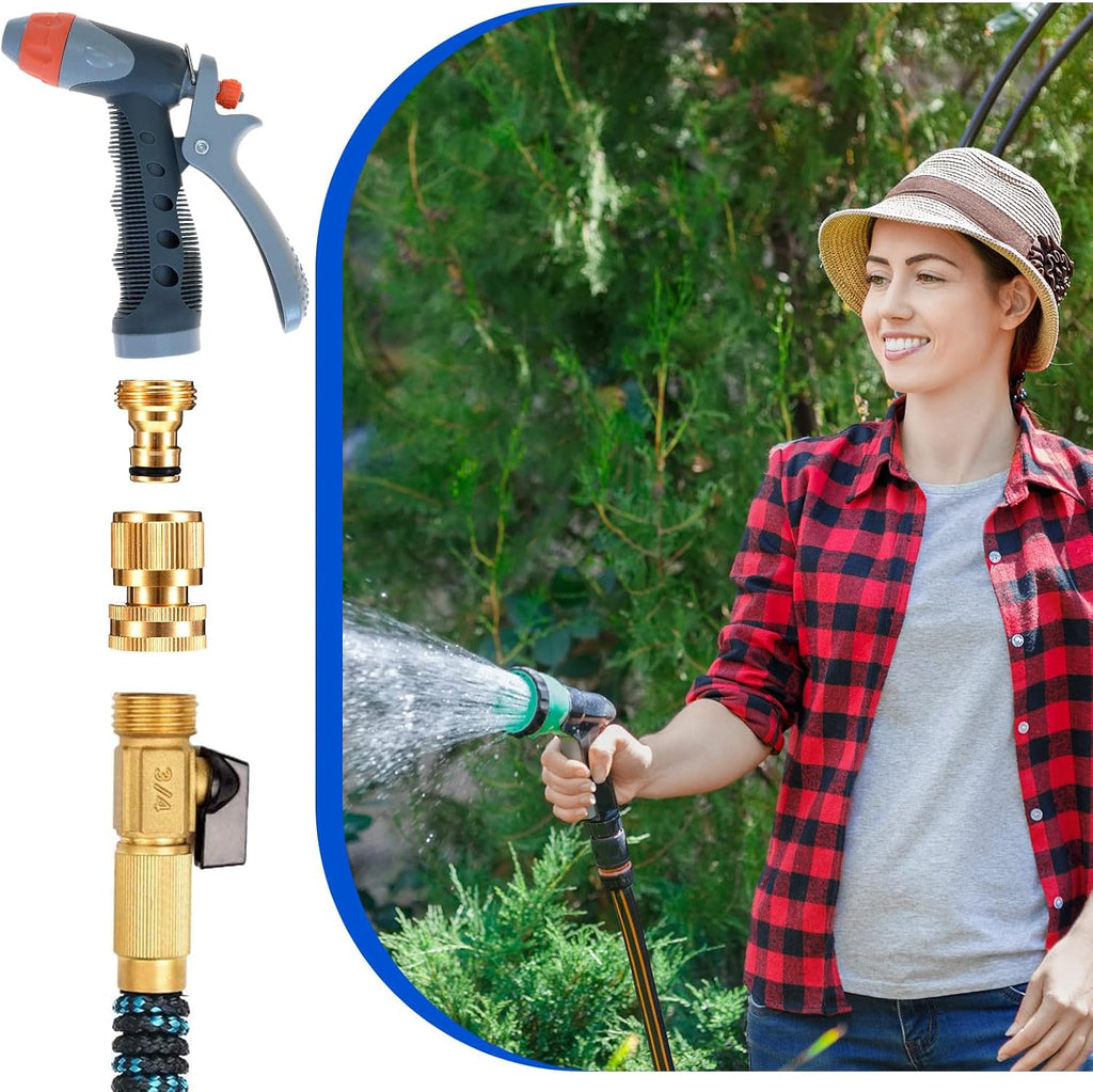 Therwen 12 Sets Garden Hose Quick Connector Solid 3/4 Inch Water Hose Connectors No Leak Heavy Duty Garden Fitting