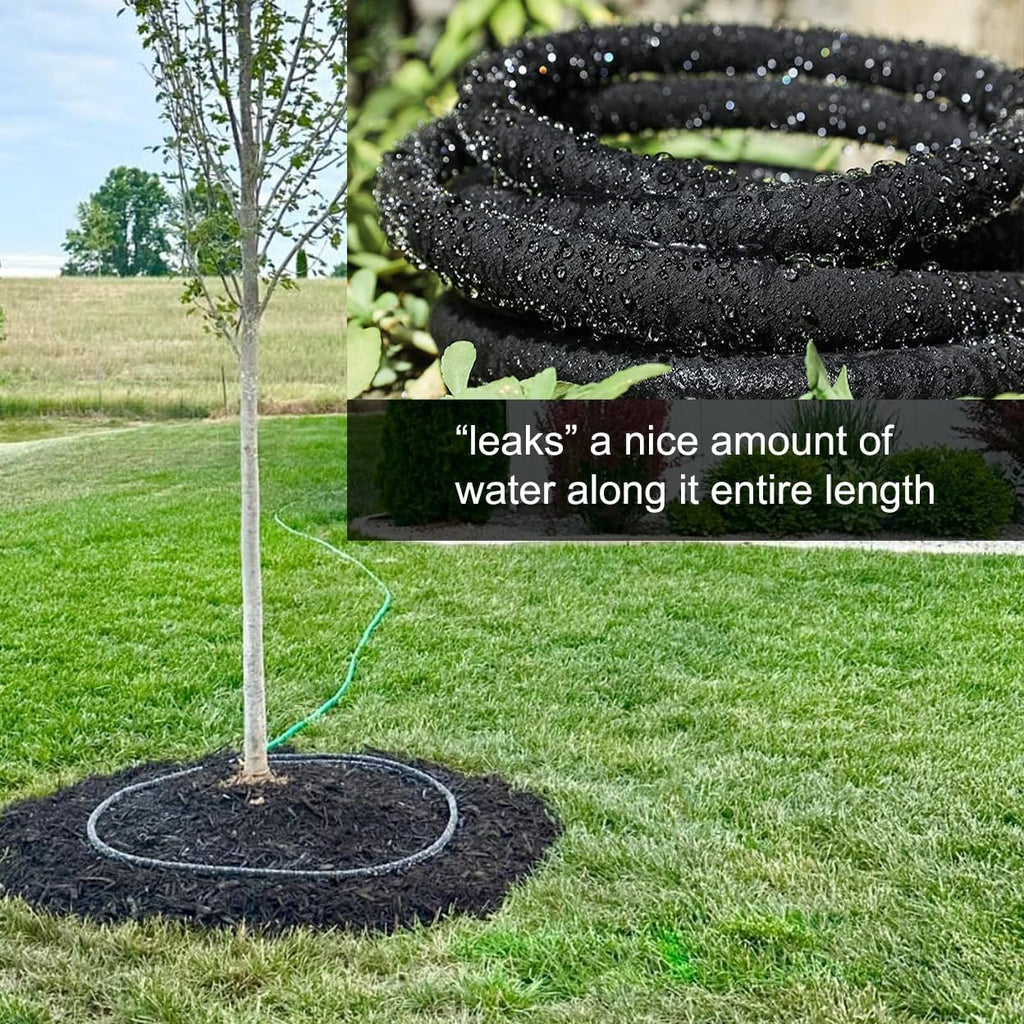 2-PACK Soaker Hose 10 FT, Automatic Drip Irrigation Tree Watering System | 1/2" Soaker Tree Ring Hose, Tree Irrigation