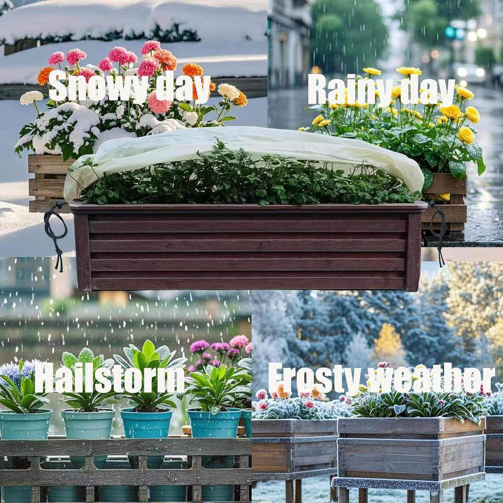 EJW Planter Cover, Plant Covers Freeze Protection,4 Pack 59"*17.7"x15.7" Planter Covers for Winter, Frost Cloths for