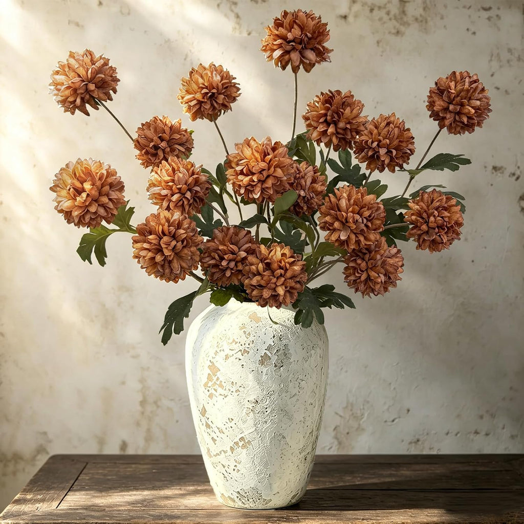 Suncalla 6 Pcs Faux Dusty Plum Berry Stem Fall Decor, Orange, 22 Inch