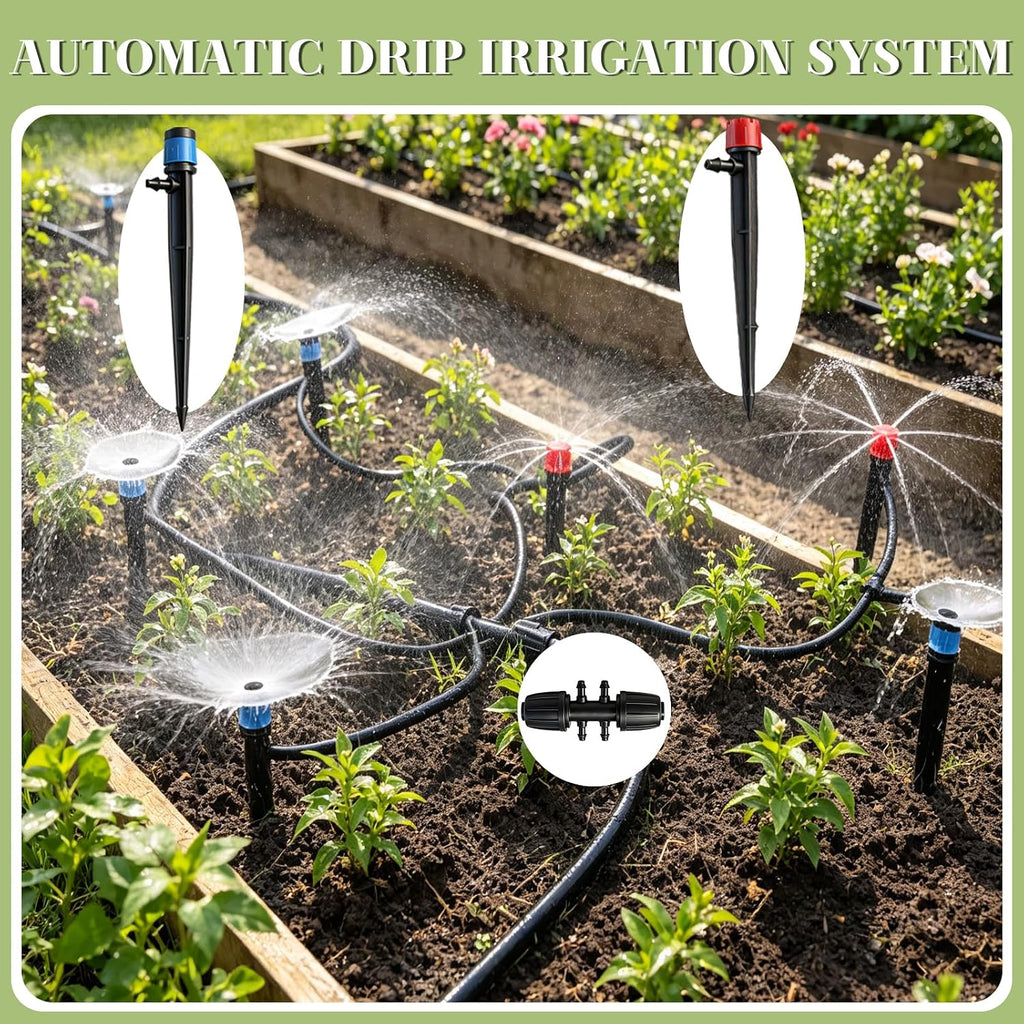 Dianrui 240FT Drip Irrigation System, Automatic Drip Irrigation Kit for Greenhouse/Yard/Lawn/Plant/with 1/2 inch Hose