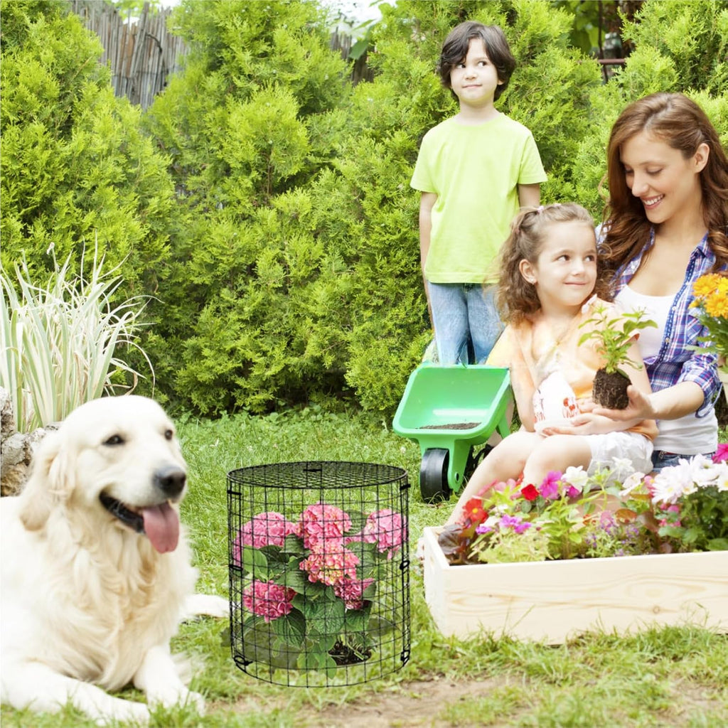 5 Packs Garden Plant Protectors from Animals,Metal Plant Cage,11.8"x 12.6" | Chicken Wire Cloche with Ground Stakes and