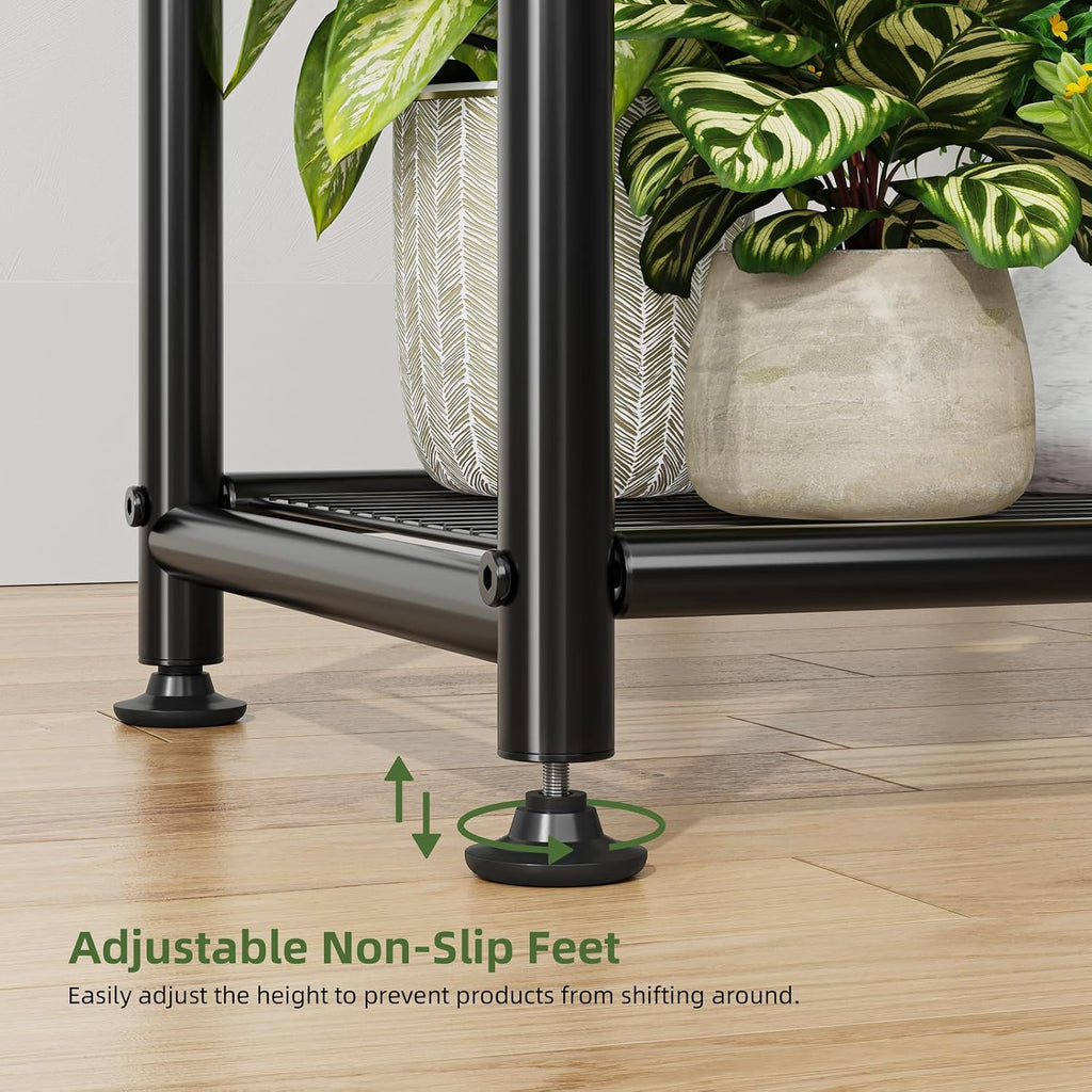 Ekisemio 5-Tier Metal Plant Stand, Heavy Duty Indoor Outdoor Flower Shelf for Multiple Pots, 63.5" Tall Vertical Plant