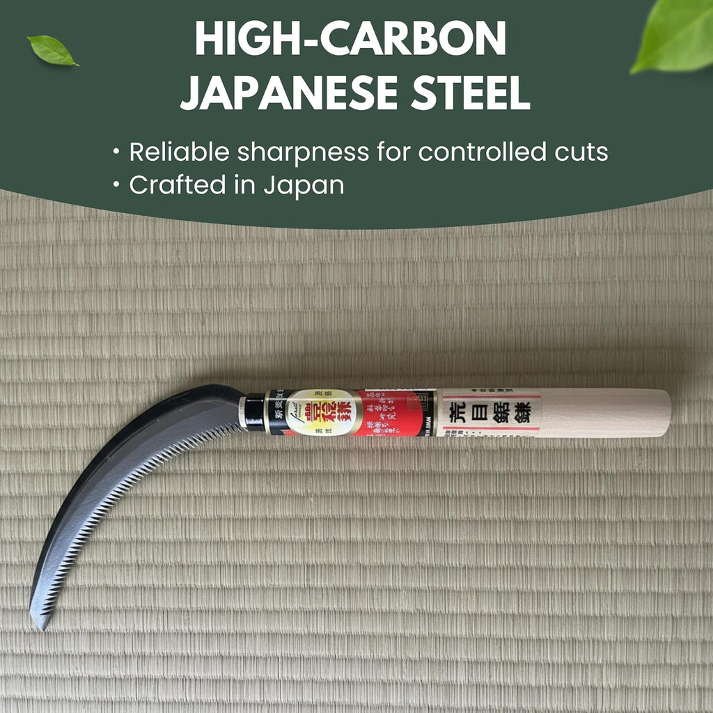 Hounen Miyawaki Nejiri Kama Weeder – Japanese Weeding Sickle, Twisted Stainless Steel, 4.7 in (12 cm) Blade, 13 in (33