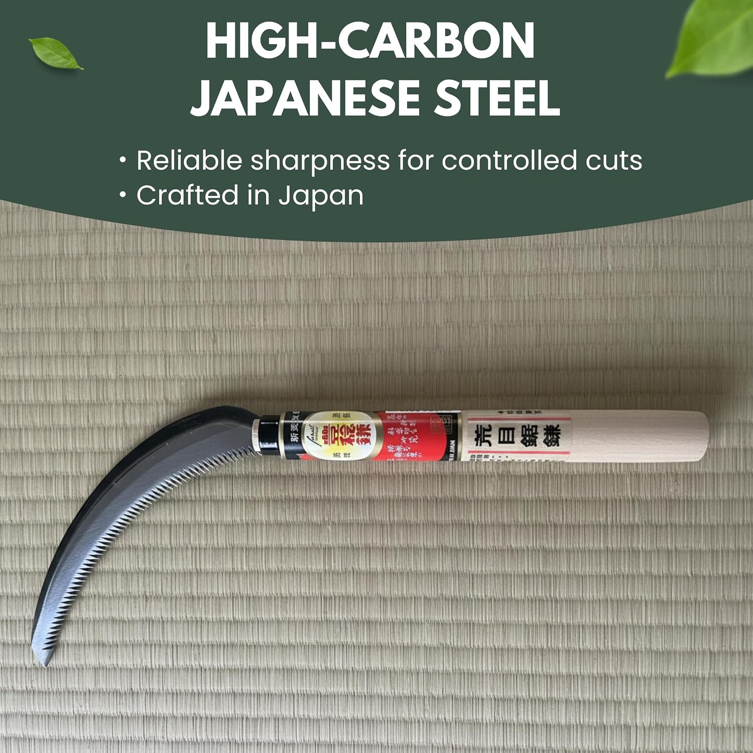 Hounen Miyawaki Nejiri Kama Weeder – Japanese Weeding Sickle, Twisted Stainless Steel, 4.7 in (12 cm) Blade, 13 in (33
