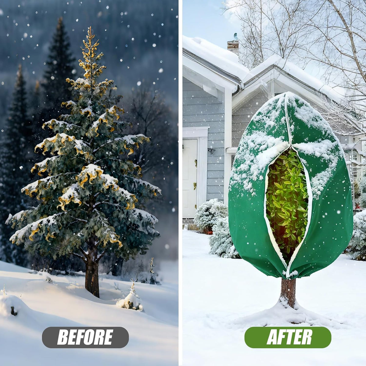 5Pcs Plant Frost Protection Covers 31.5x47.2 Inches – Reusable Breathable Freeze Blankets with Drawstring, Waterproof