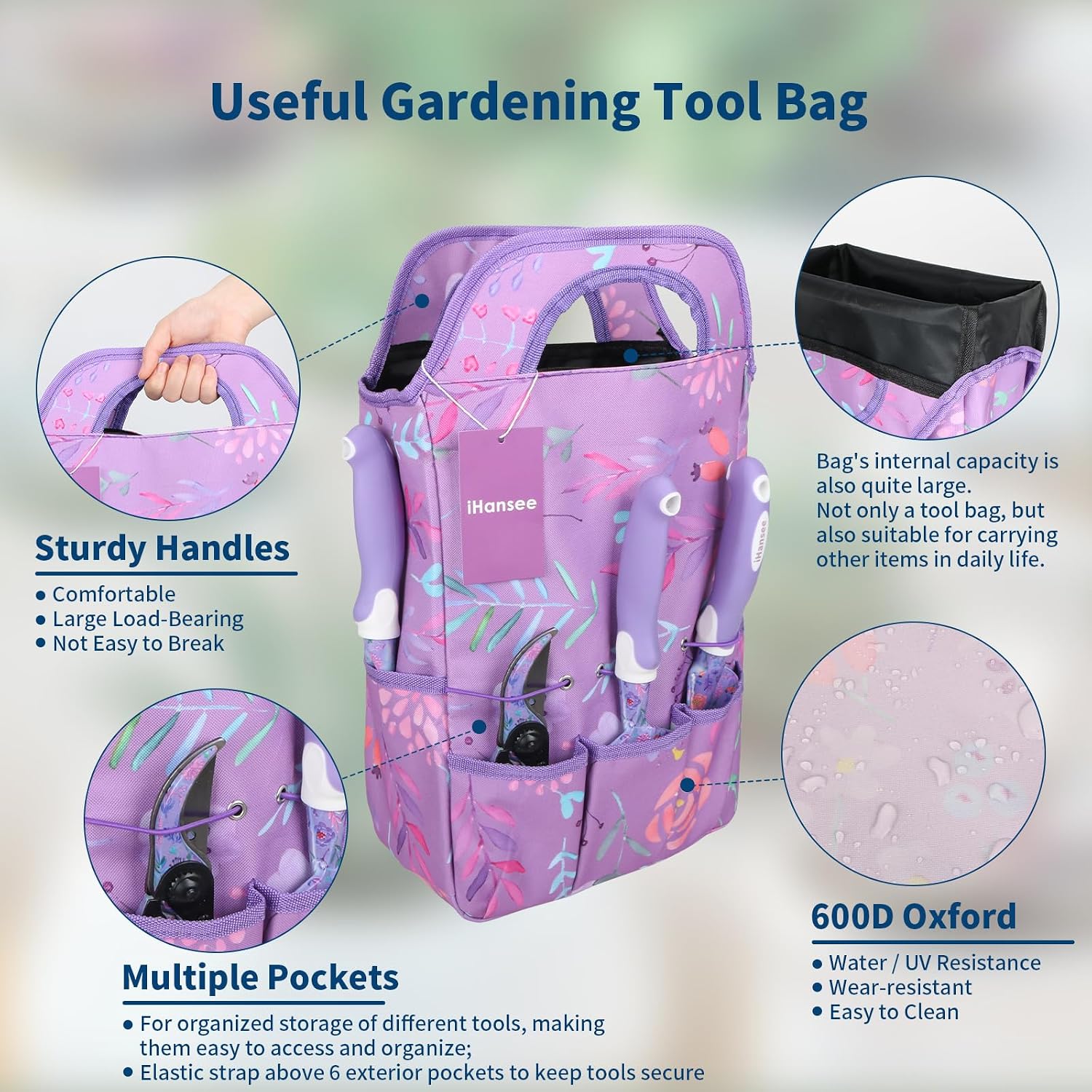 Purple Garden Tools Set 10 Pieces, Gardening Gifts for Women | Aluminum Alloy Steel Hand Tool Kit w/Non-Slip Ergonomic