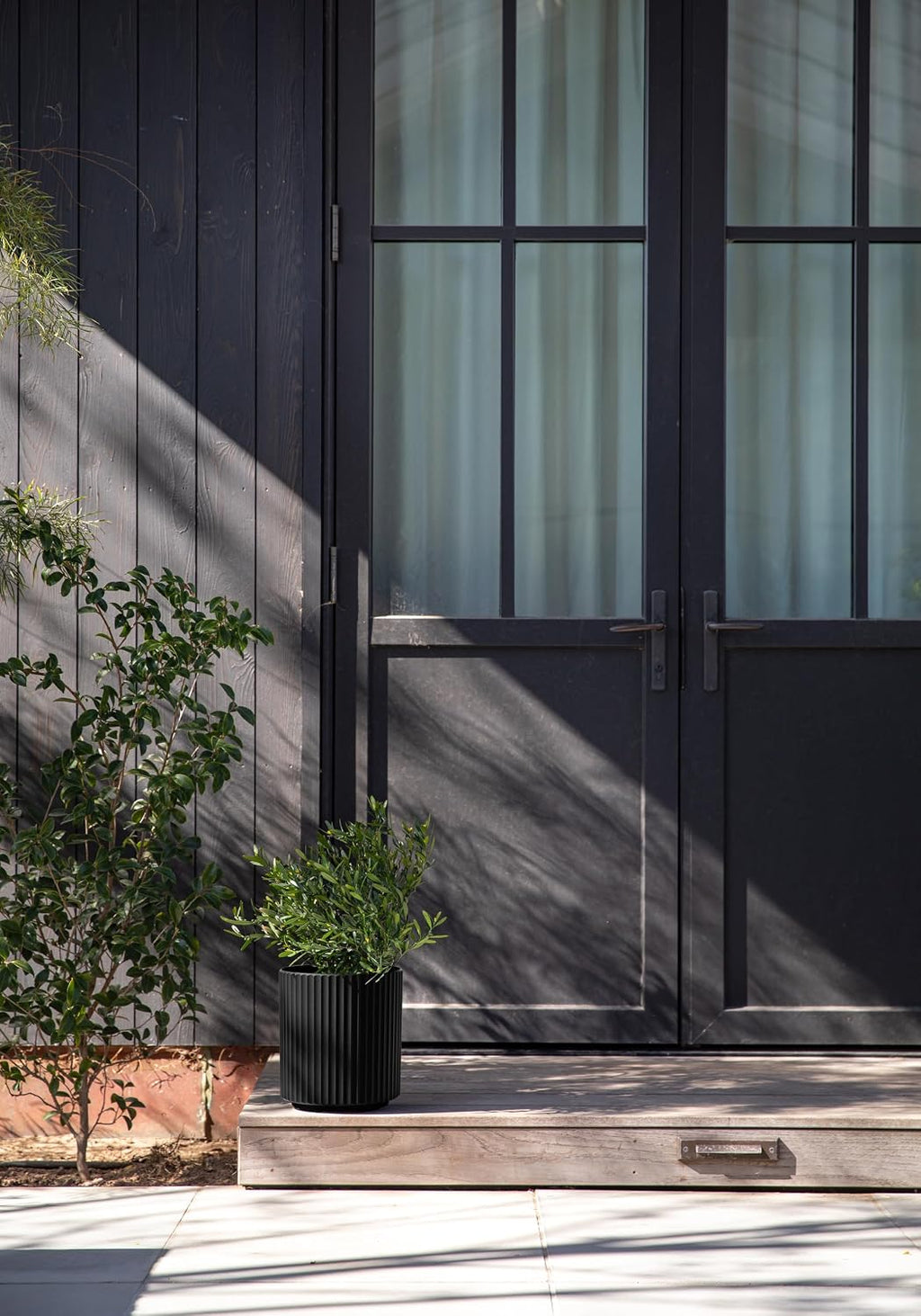 Veradek Demi Series Planter - Large Round Outdoor Planter | Made From a Durable Plastic-Stone Composite With