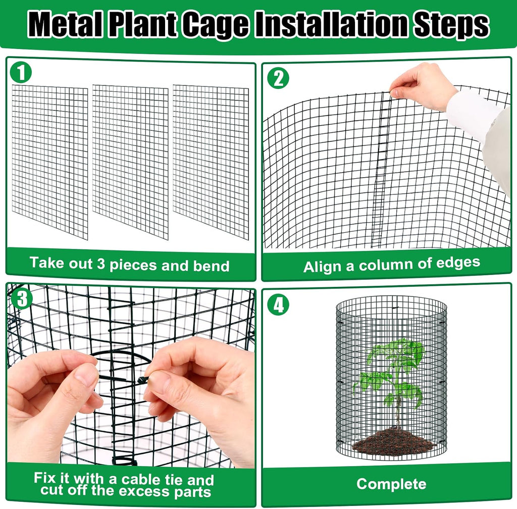 5 Pack Wire Plant Protector, 16"x12" Detachable Metal Plant Protectors Mesh, Garden Plant Protectors for Shrubs Flowers